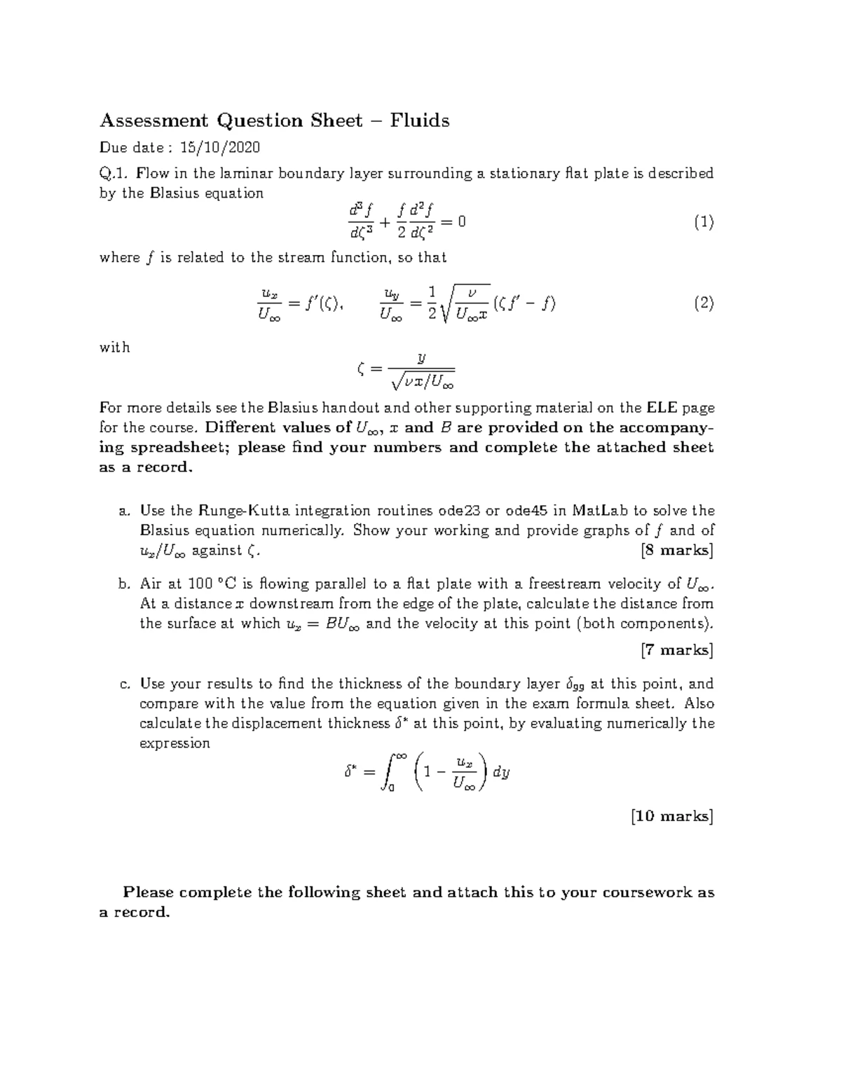 ME 302: Tutorial Week 10 Heat Transfer Solutions and Analysis - Studocu