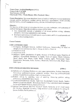 AI complete notes for CACS410: Artificial Intelligence (3 Cr.) - Studocu