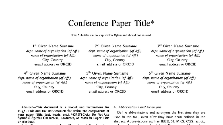 Conference Paper Notes for 101719 - LATEX Formatting Guidelines - Studocu