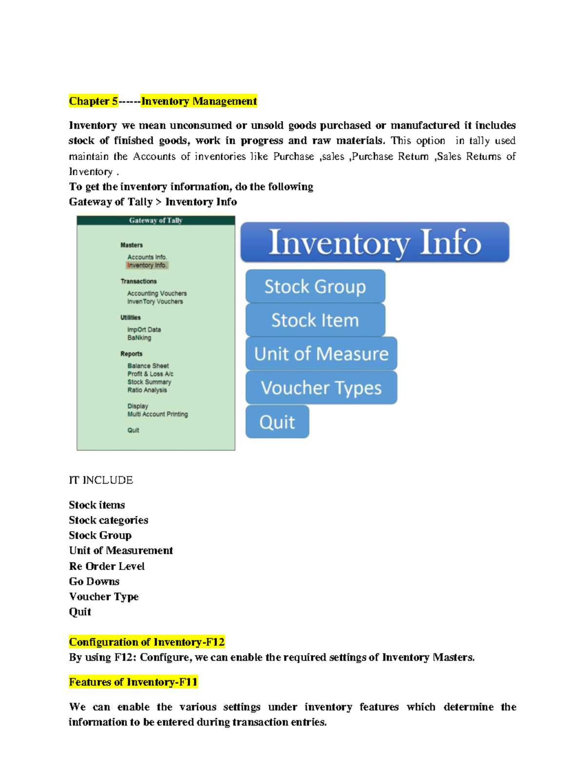 Tally ERP 9: Detailed Guide on Inventory Management & Vouchers - Studocu