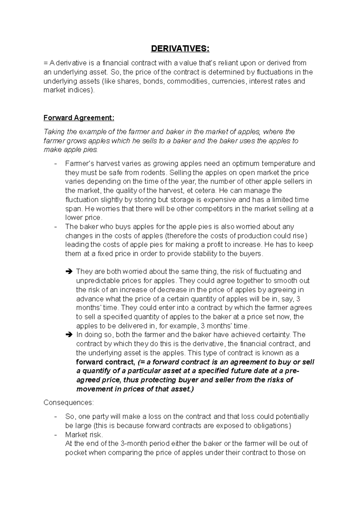 Workshop 2 notes from the attached Articles - DERIVATIVES: = A ...