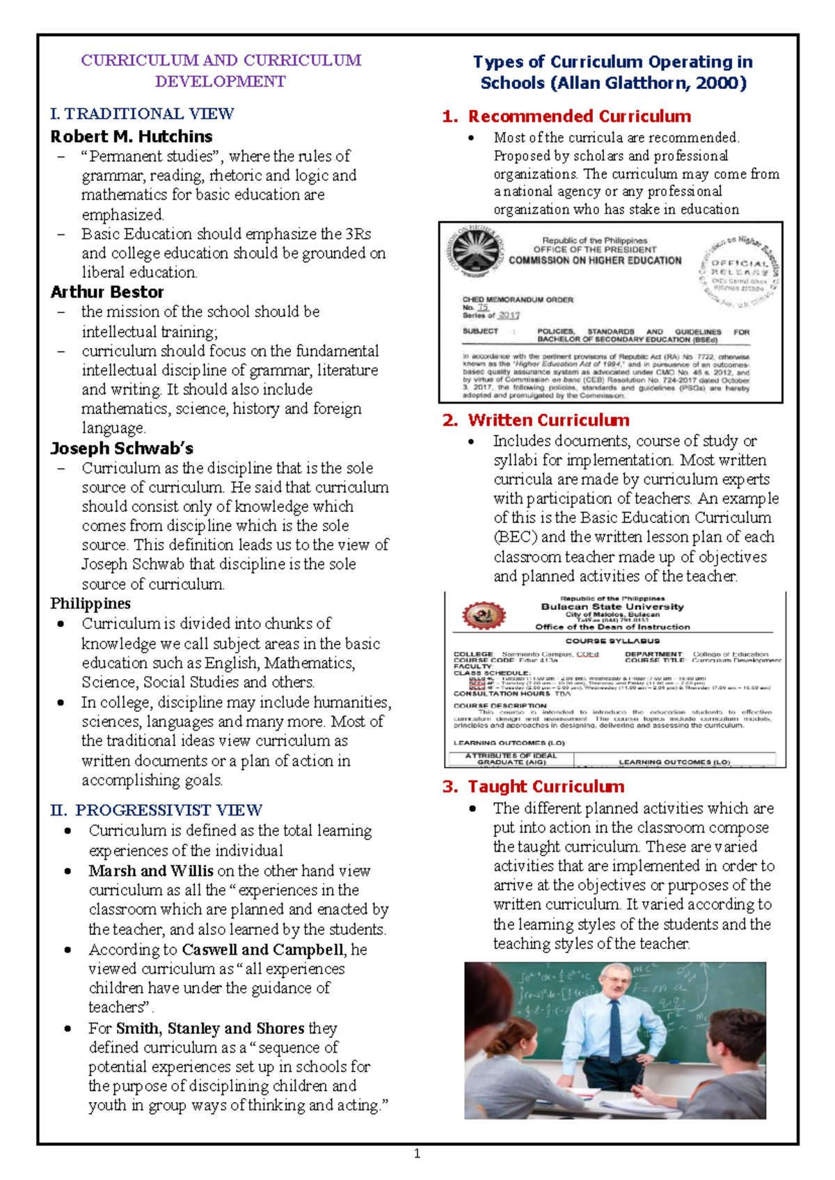 Lecture 1: Curriculum Development Overview - Educ 202 Reviewer - Studocu