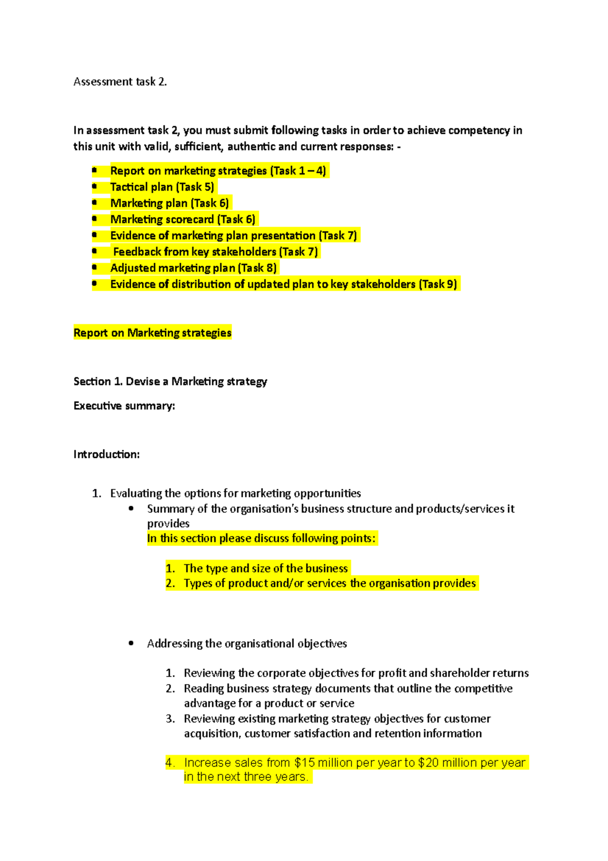 Assessment Task 2: Comprehensive Marketing Plan Development Guide - Studocu