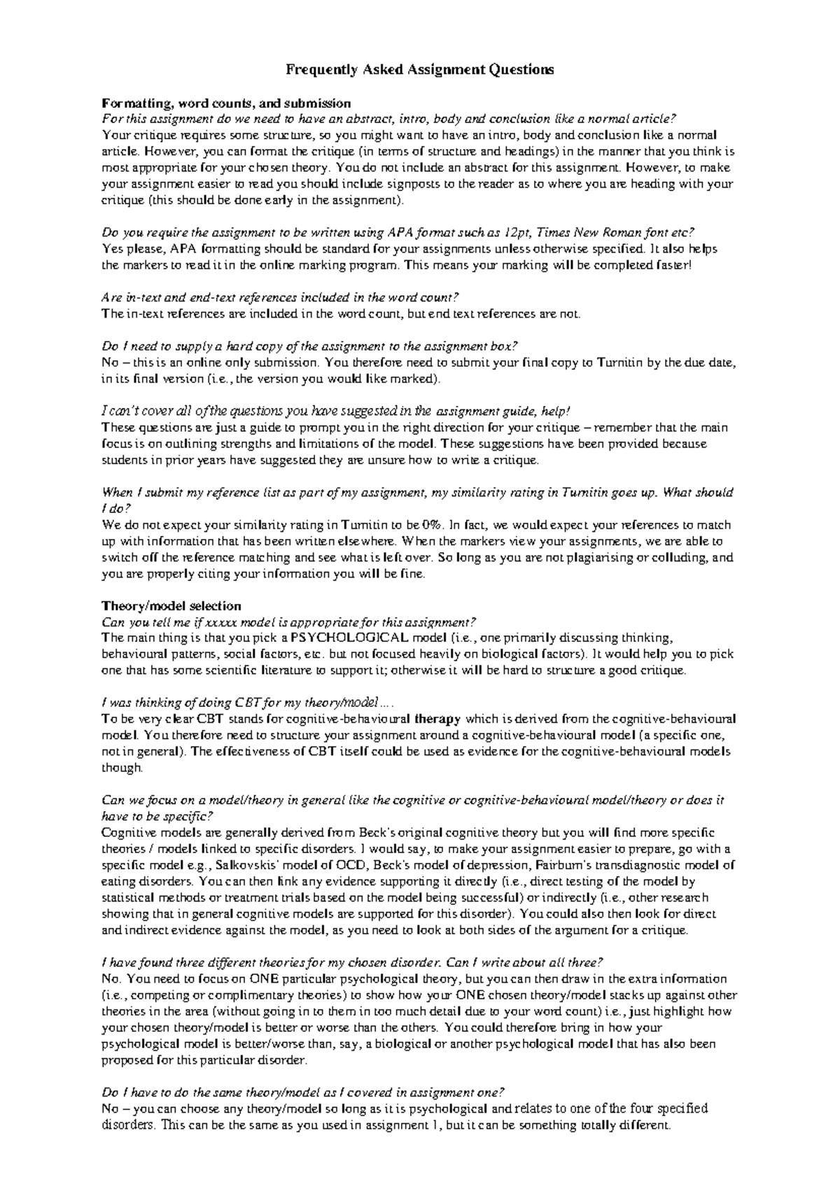 Assignment 2 - Frequently Asked Assignment Questions(2) - Frequently ...