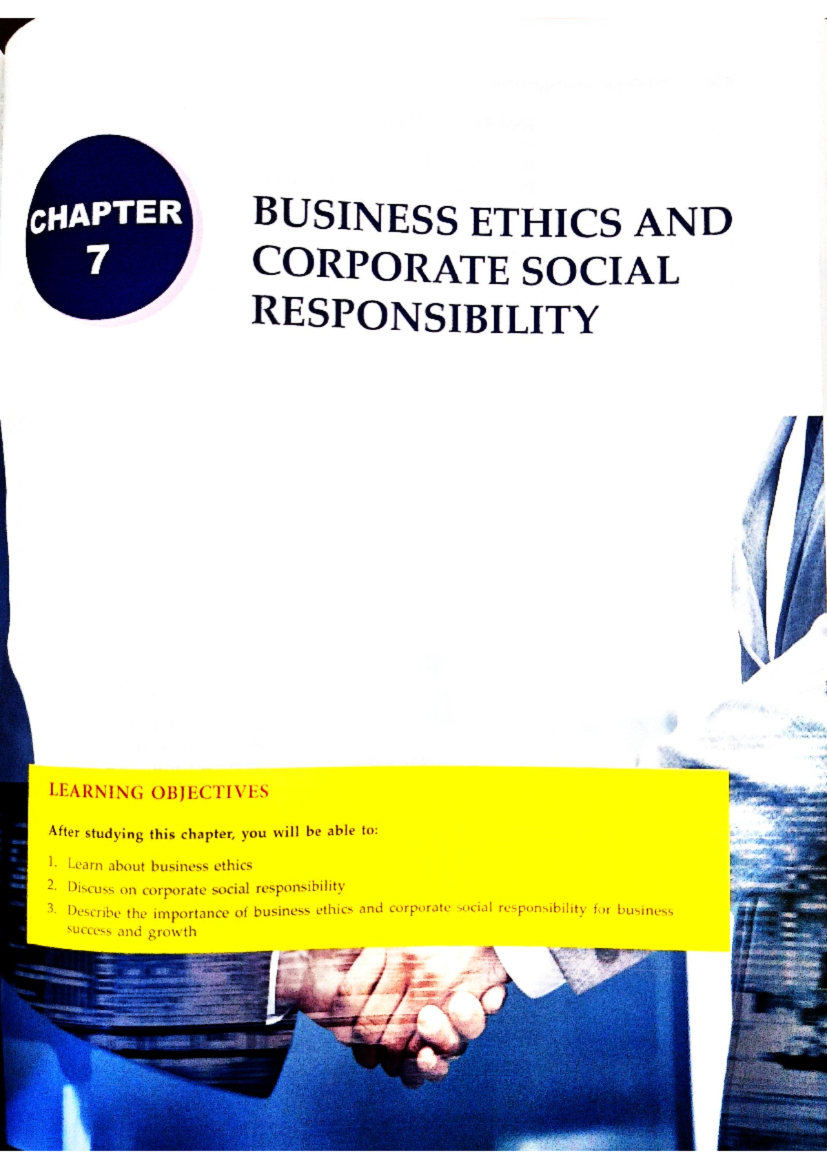 Chapter 7: Business Ethics & Corporate Social Responsibility (3G) - Studocu
