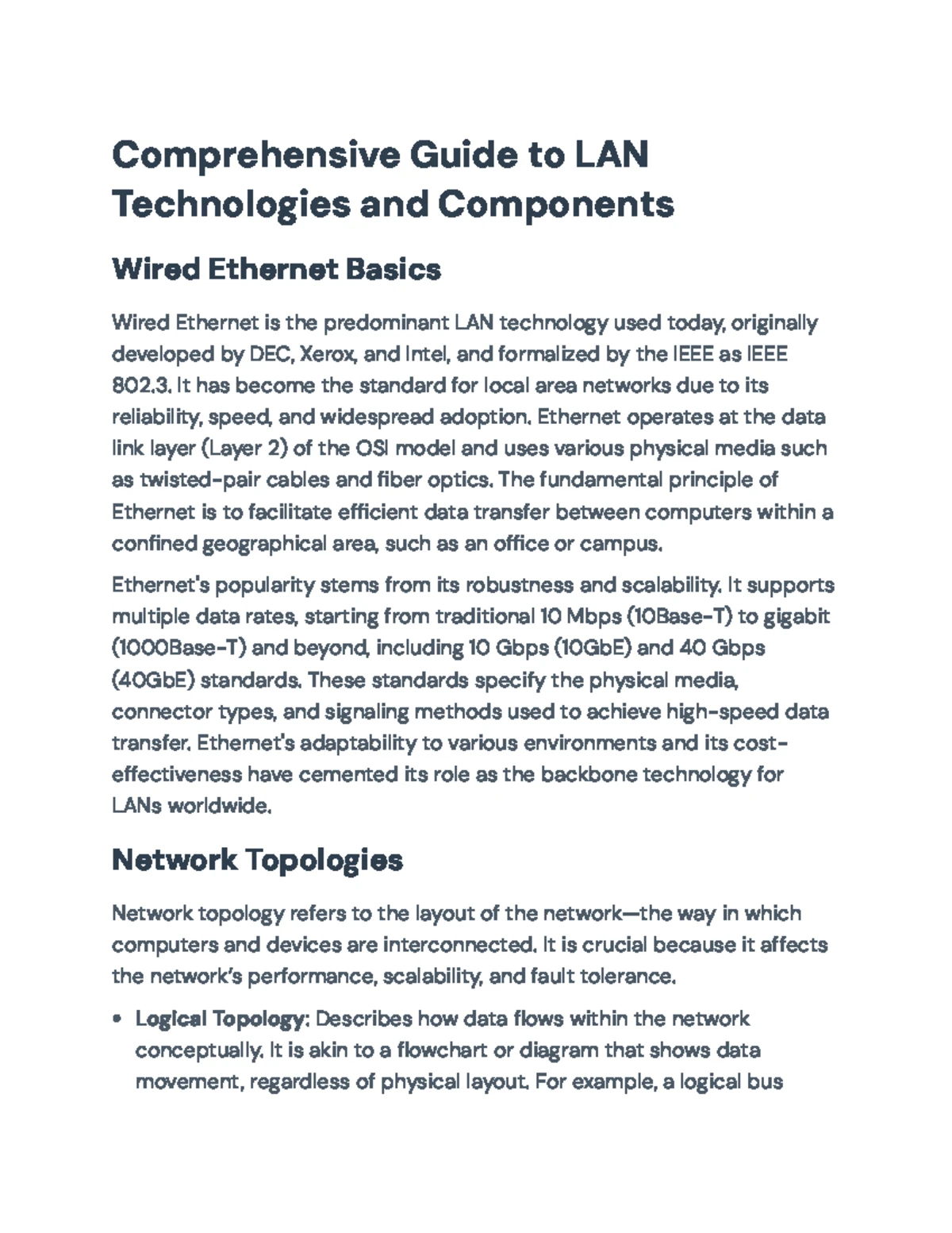 LAN Components Overview and Functionality: Key Elements Explained - Studocu