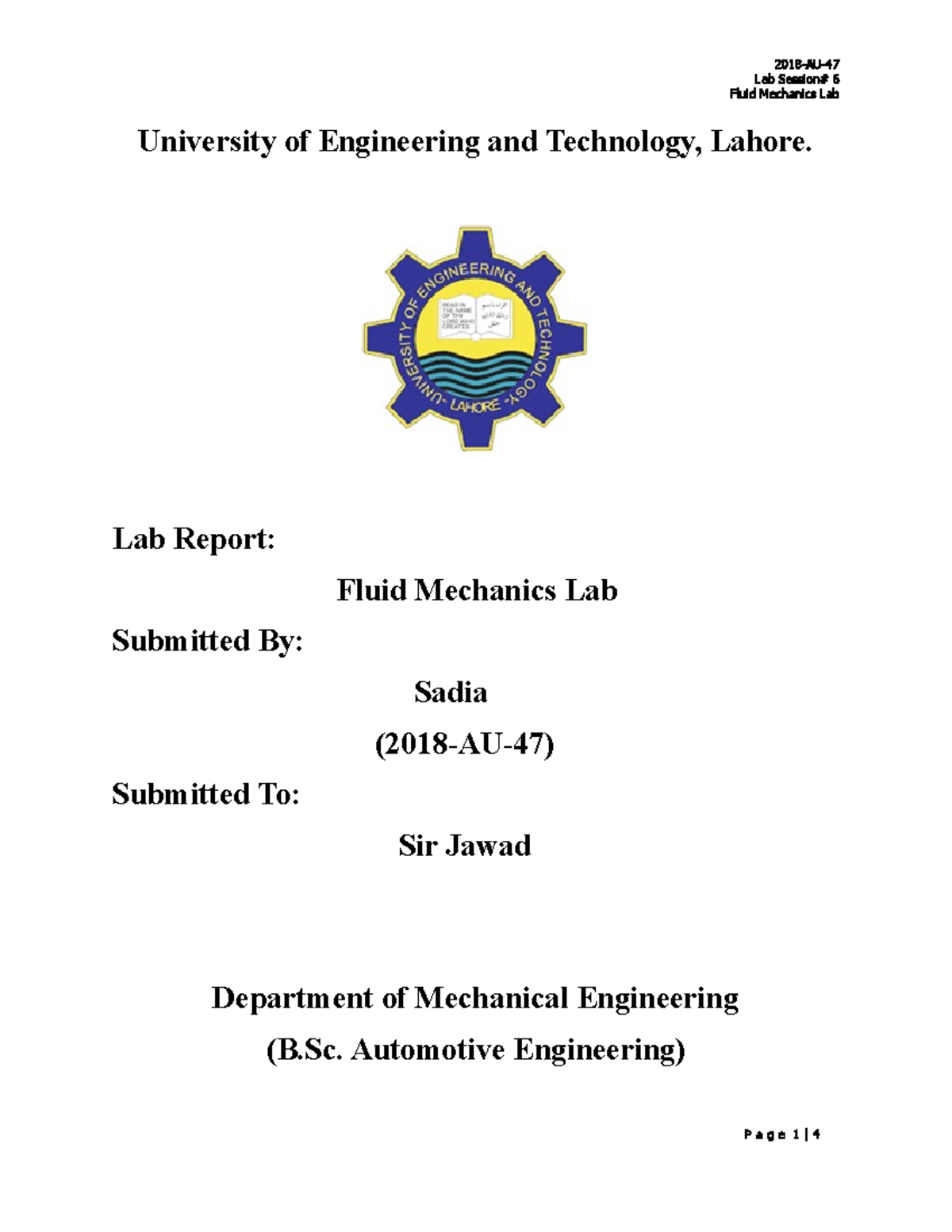 Lab Session 6: Understanding Metacentric Height in Fluid Mechanics ...