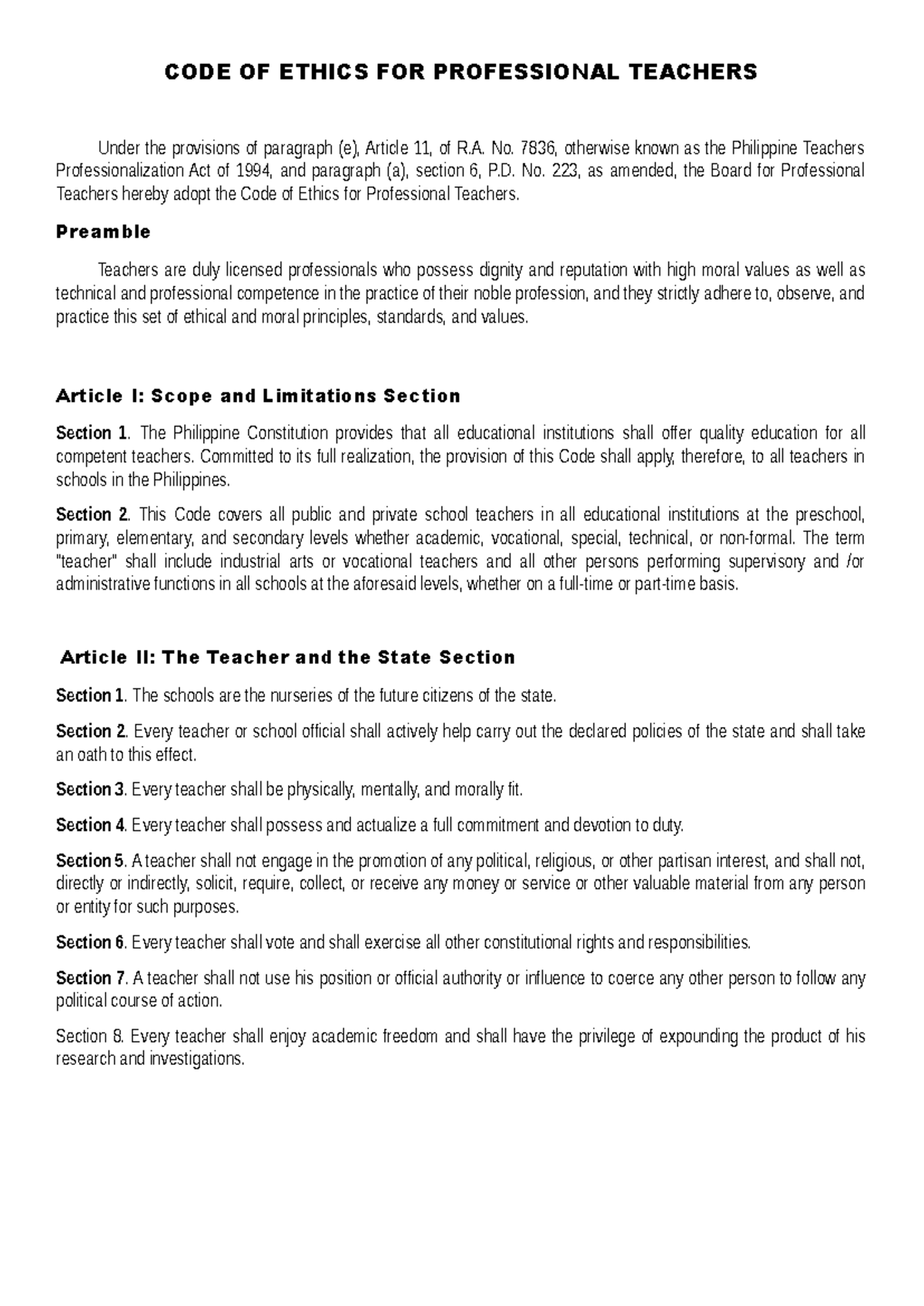 Handouts-1 - guide in making lesson plan - CODE OF ETHICS FOR ...