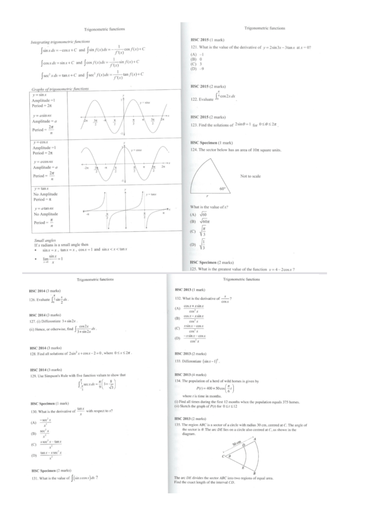 HSC Practice Questions - Essential Study Guide - Studocu