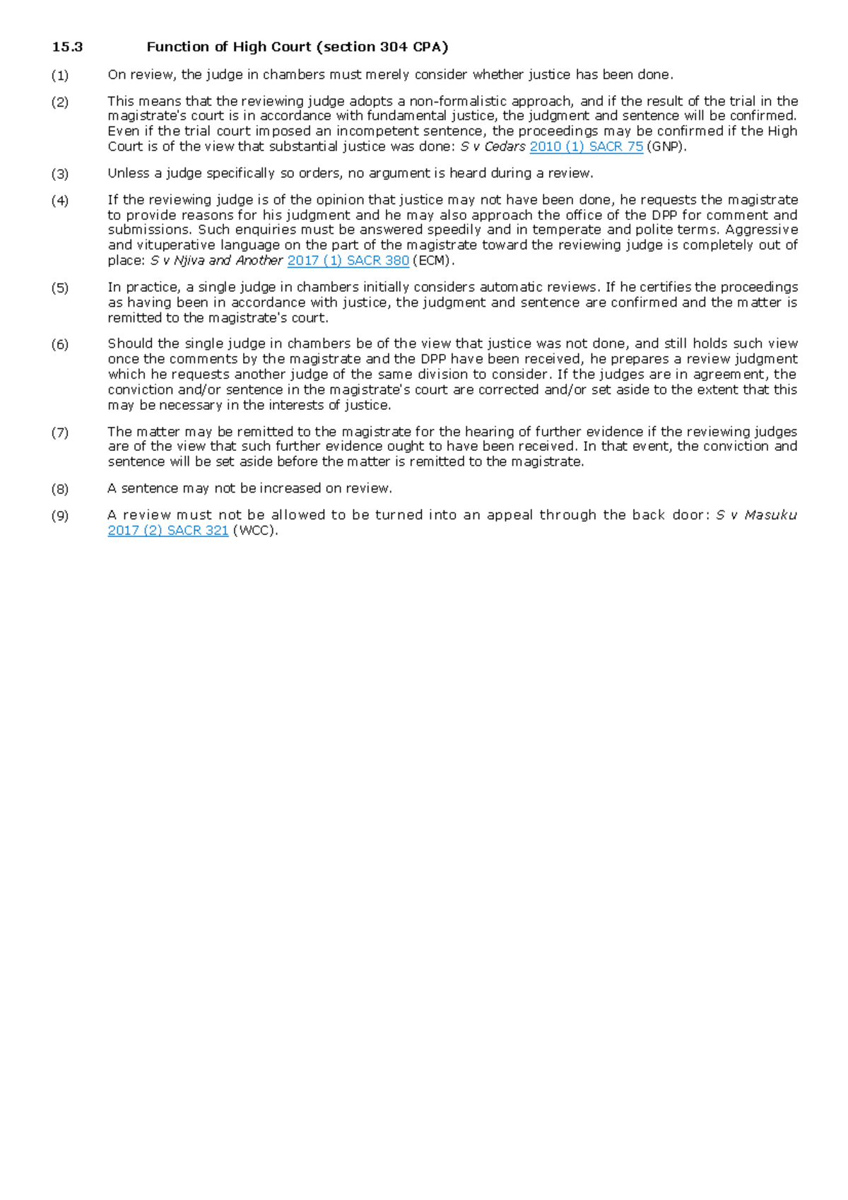 15.3 High Court Review Process (Section 304 CPA) Explained - Studocu