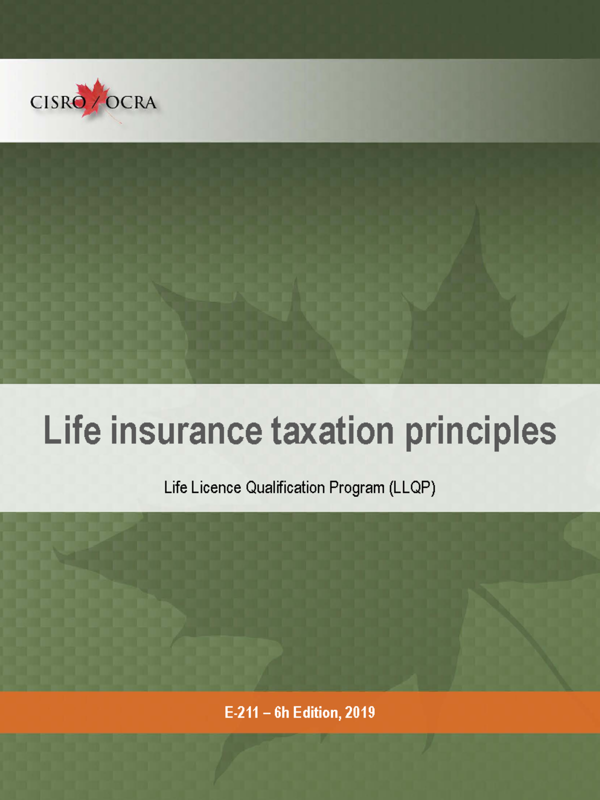 LLQP E-211 - Life Insurance Taxation Overview and Key Concepts - Studocu
