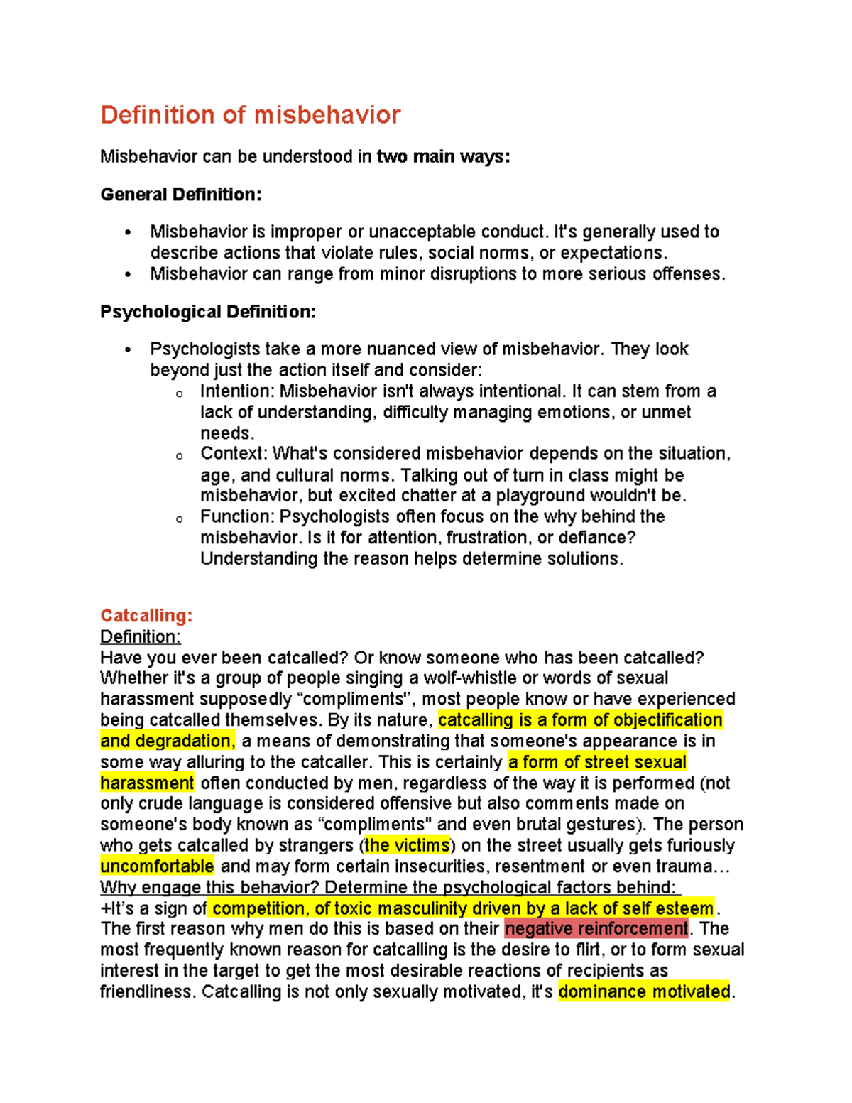 Understanding Misbehavior: Definitions, Contexts, and Psychological ...