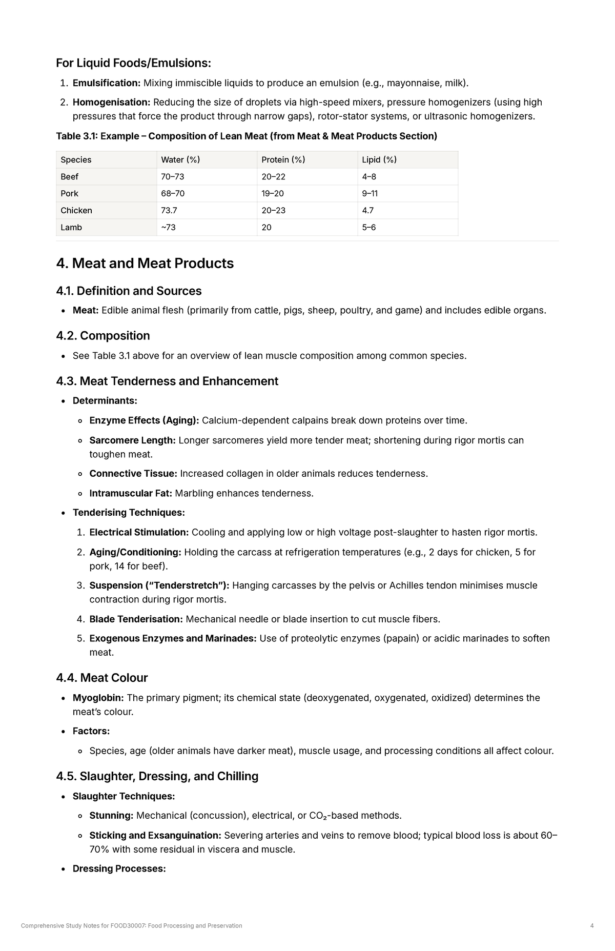 FPP 4-5: Summary of Liquid Emulsification & Meat Processing Techniques ...