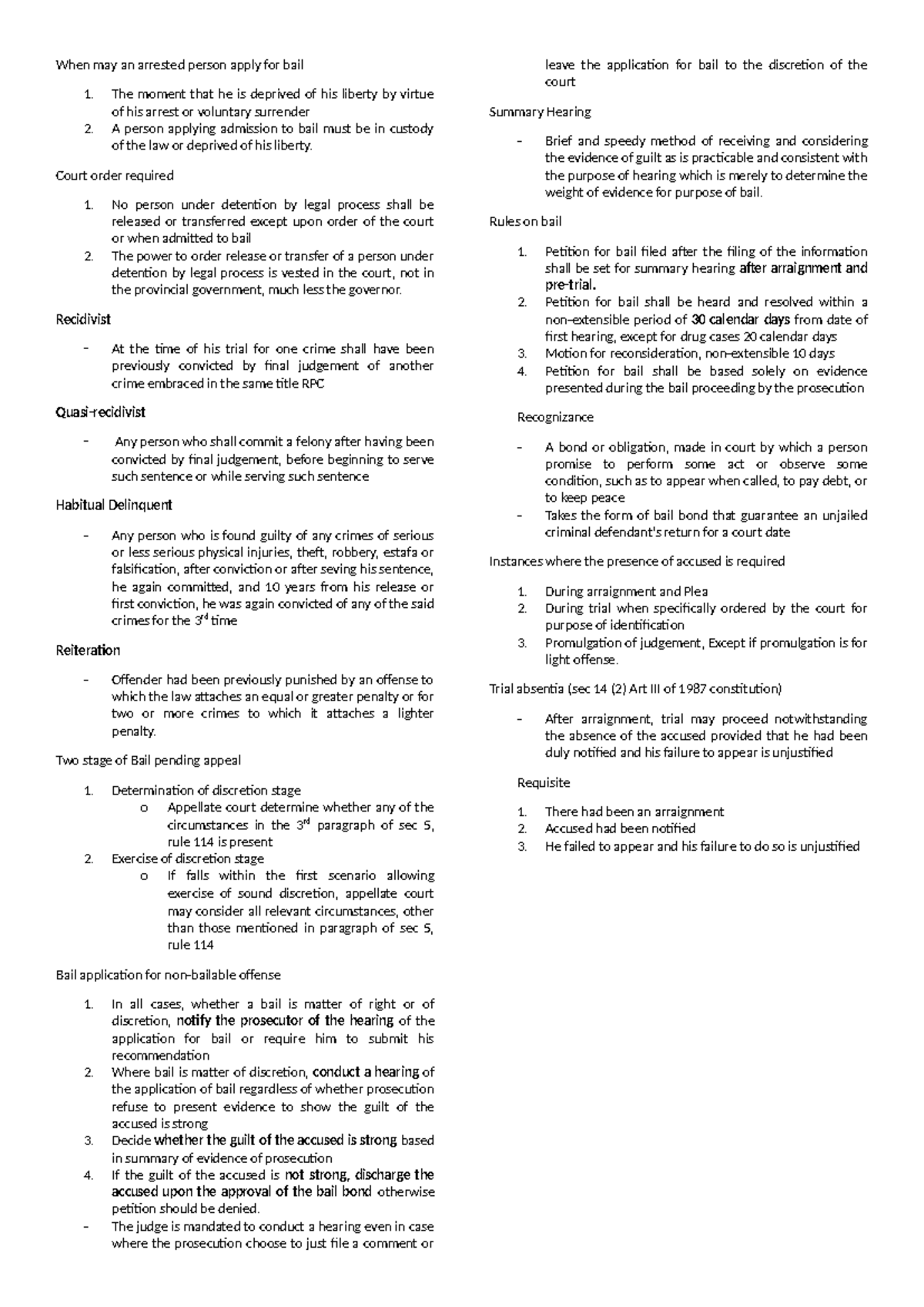Bail in Criminal Law: Comprehensive Notes on Application and Procedures ...