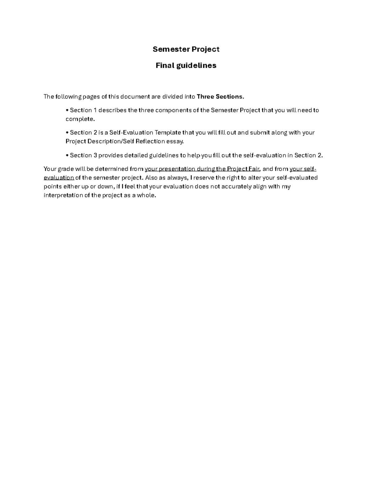 Semester Project Final Guidelines (2025) - Key Components & Evaluation ...