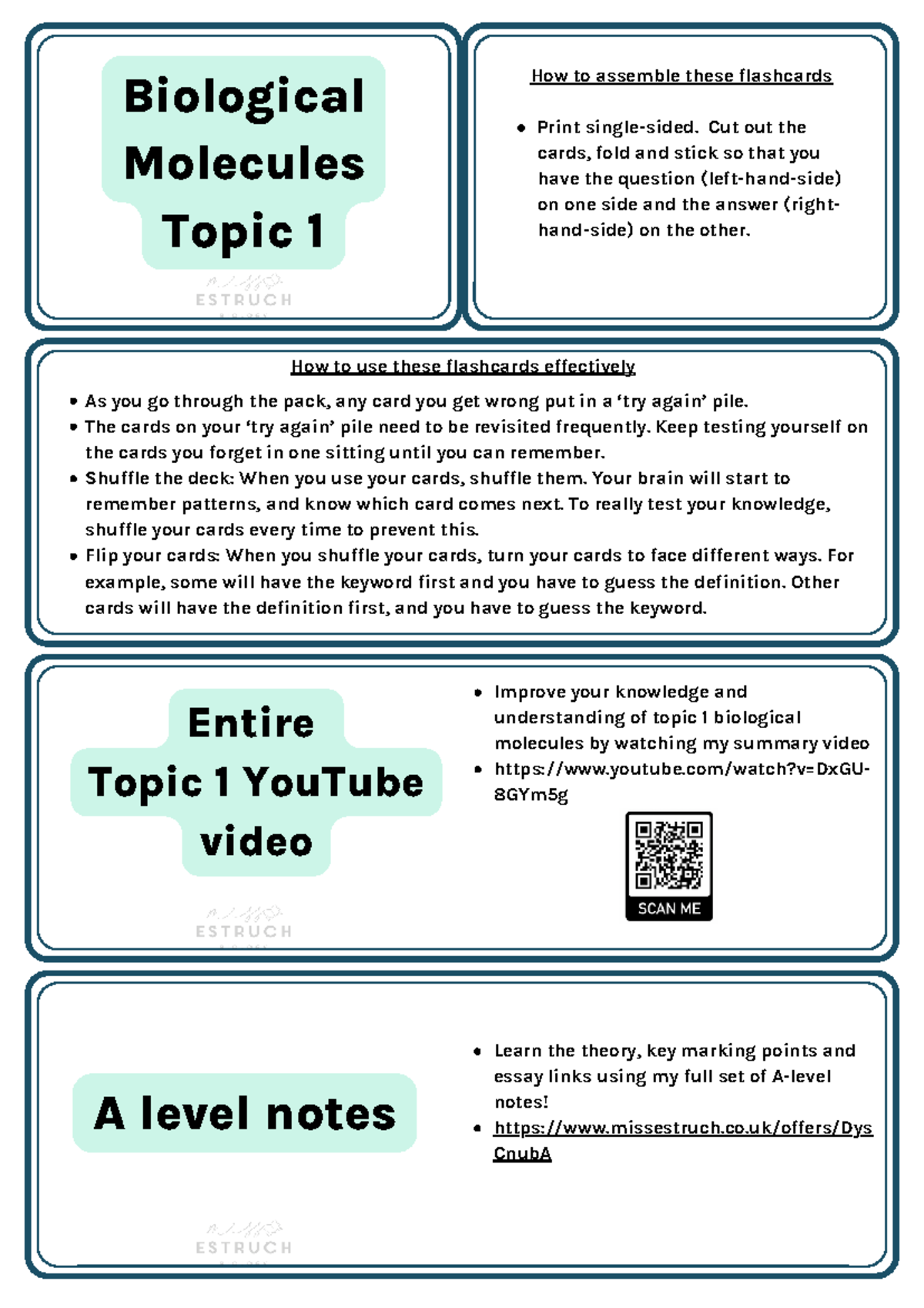 Biological Molecules Study Guide: Flashcards & Key Concepts - Studocu