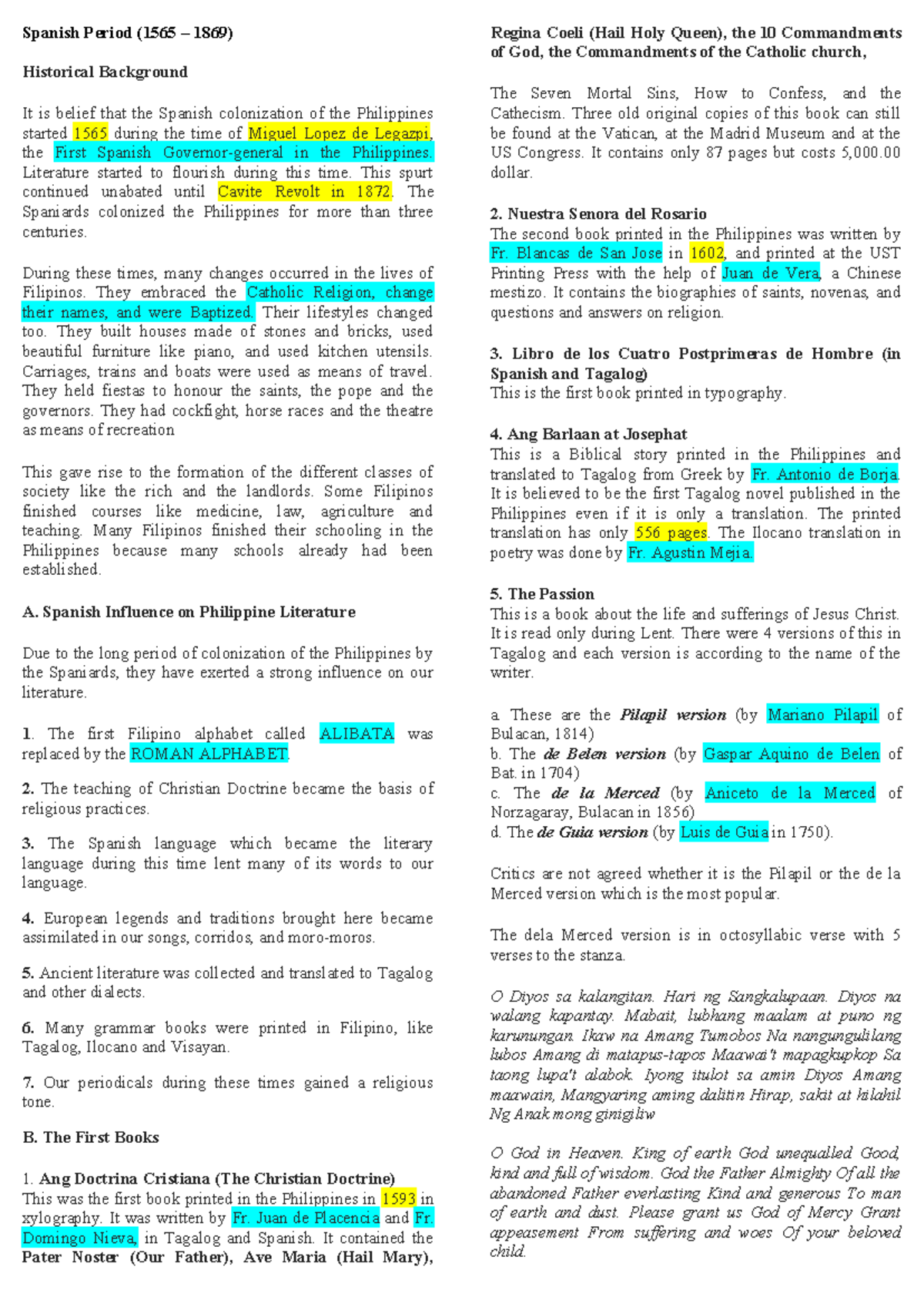 Philippine Literature: Historical Background & Spanish Influence (HIST ...