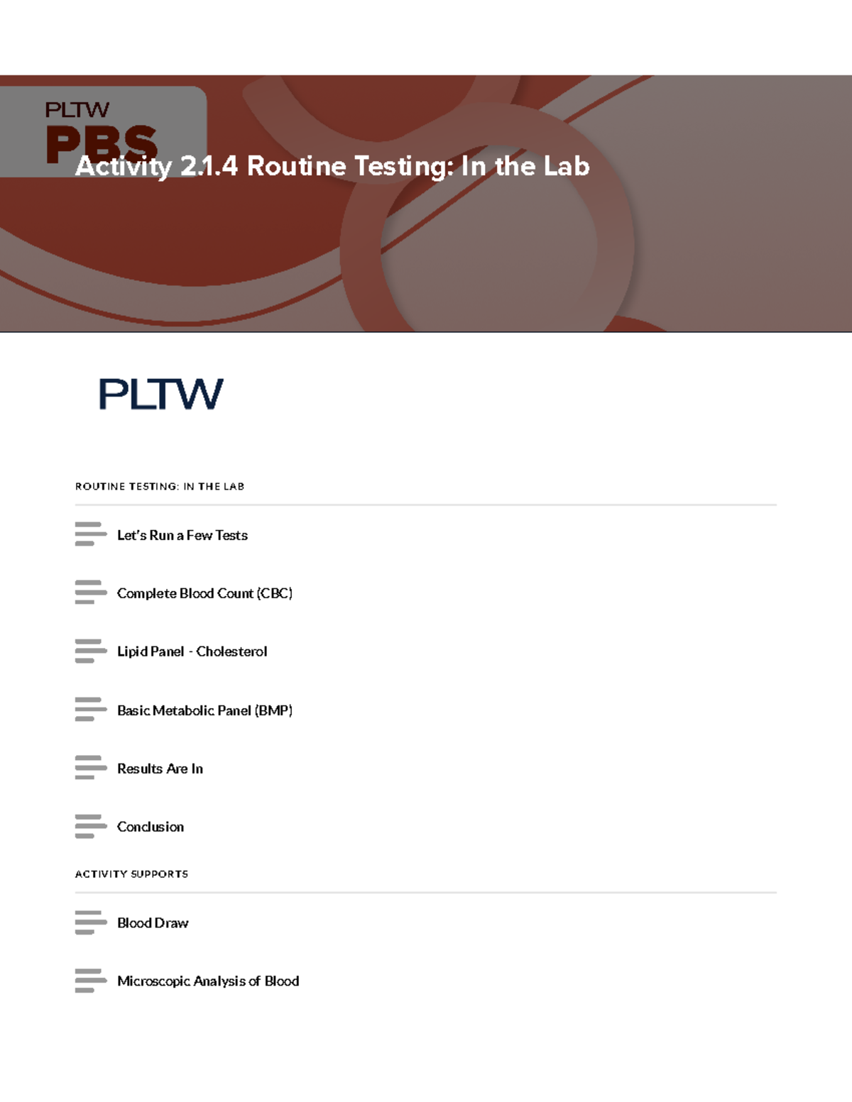 Activity 2.1.4 Routine Testing: Blood Analysis and Cholesterol Levels ...