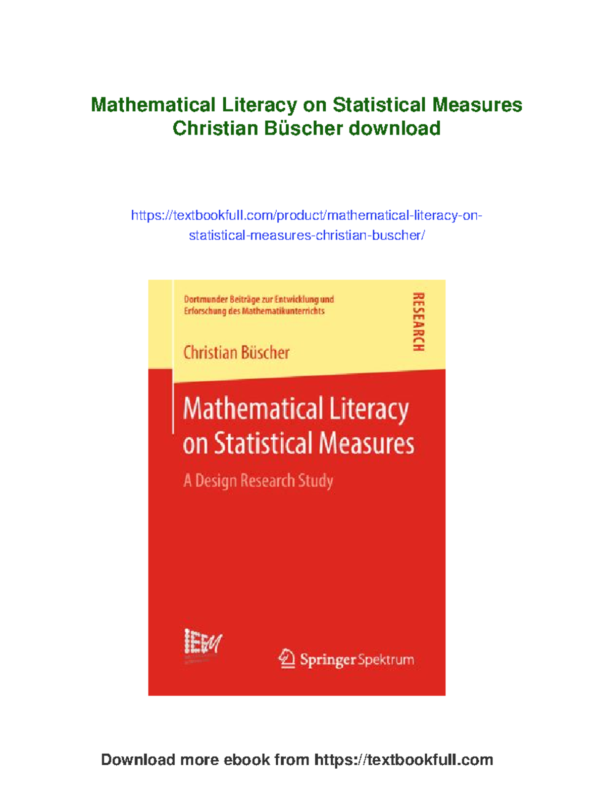 Mathematical Literacy on Statistical Measures: A Design Research Study ...