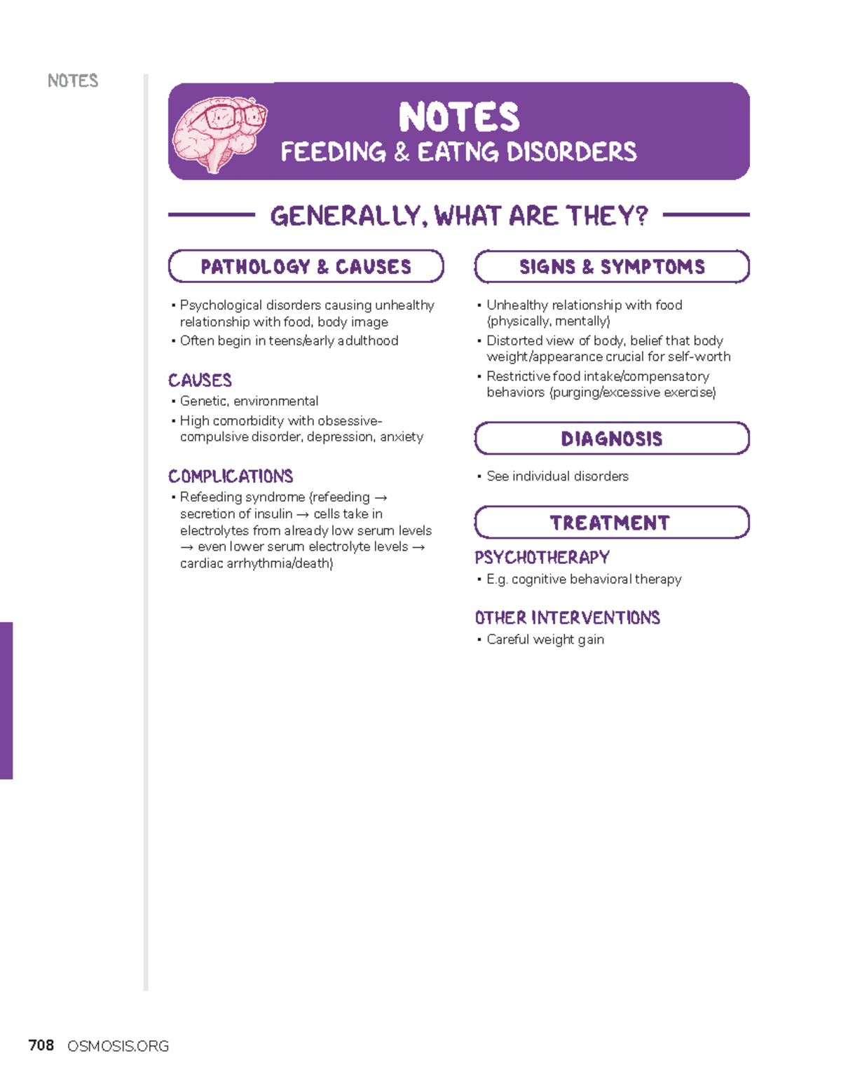 ED 708 Final Notes on Feeding & Eating Disorders: Anorexia Nervosa ...