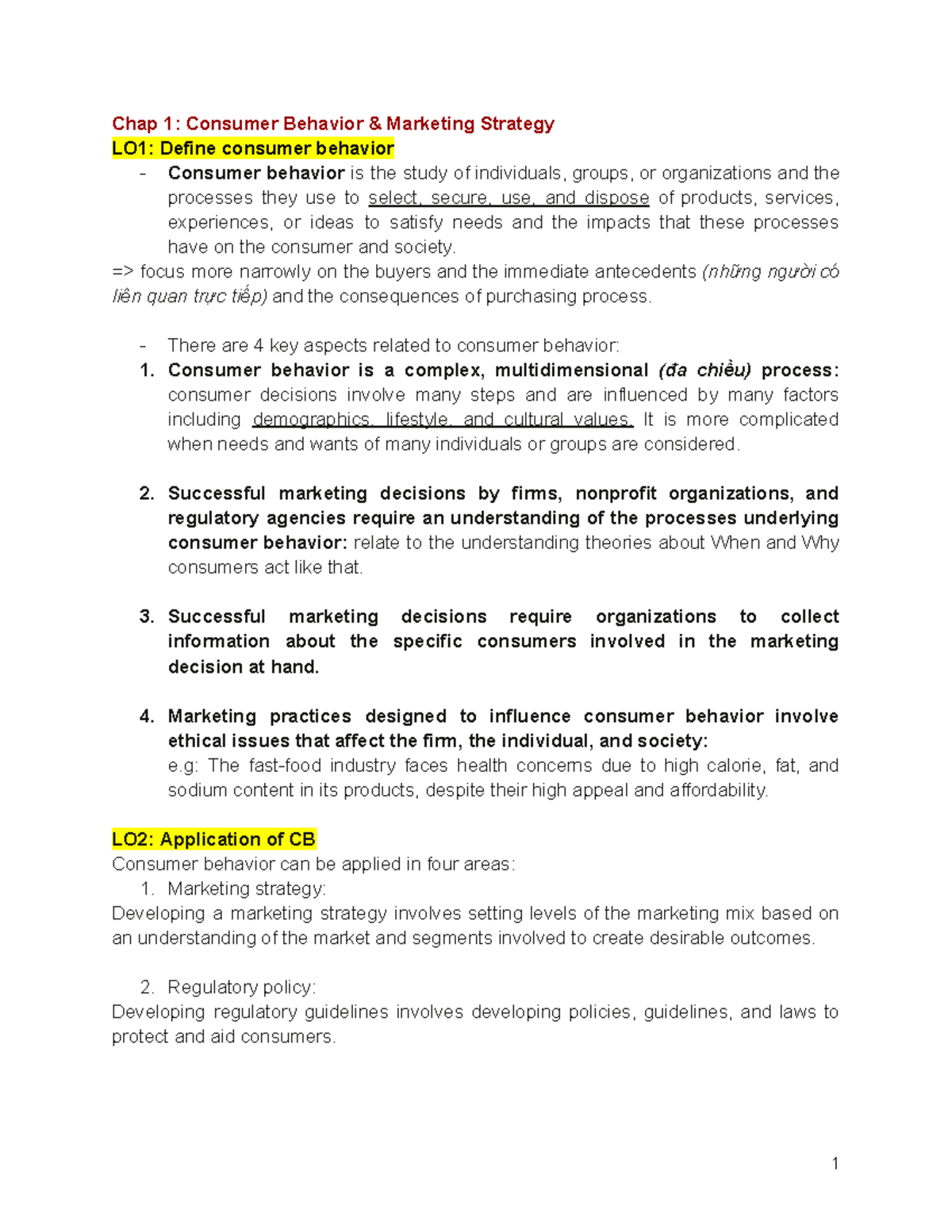 CB 101: Consumer Behavior - Final Exam Summary & Notes - Studocu
