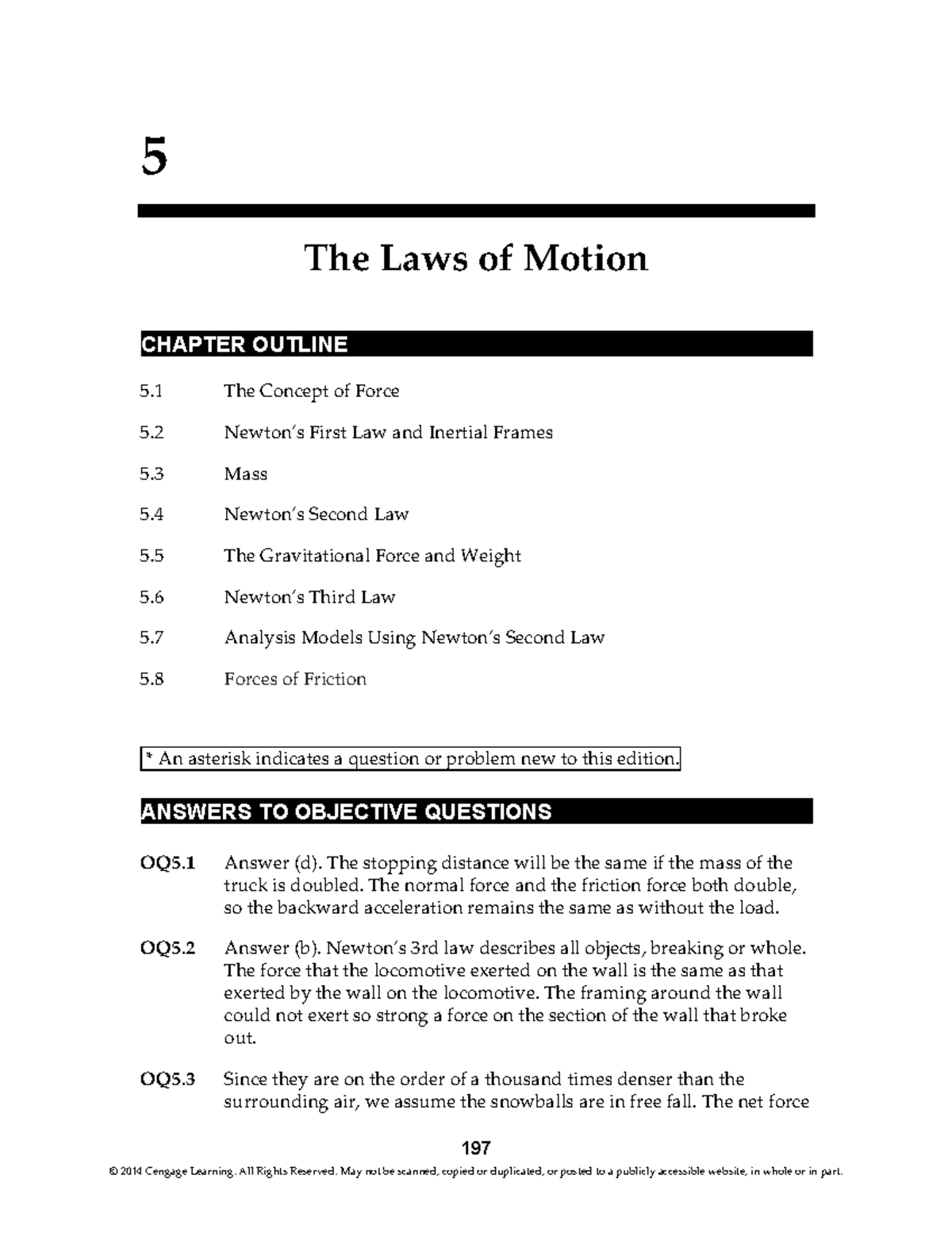Chapter 05 Solution - hvnkm - 197 5 The Laws of Motion CHAPTER OUTLINE ...