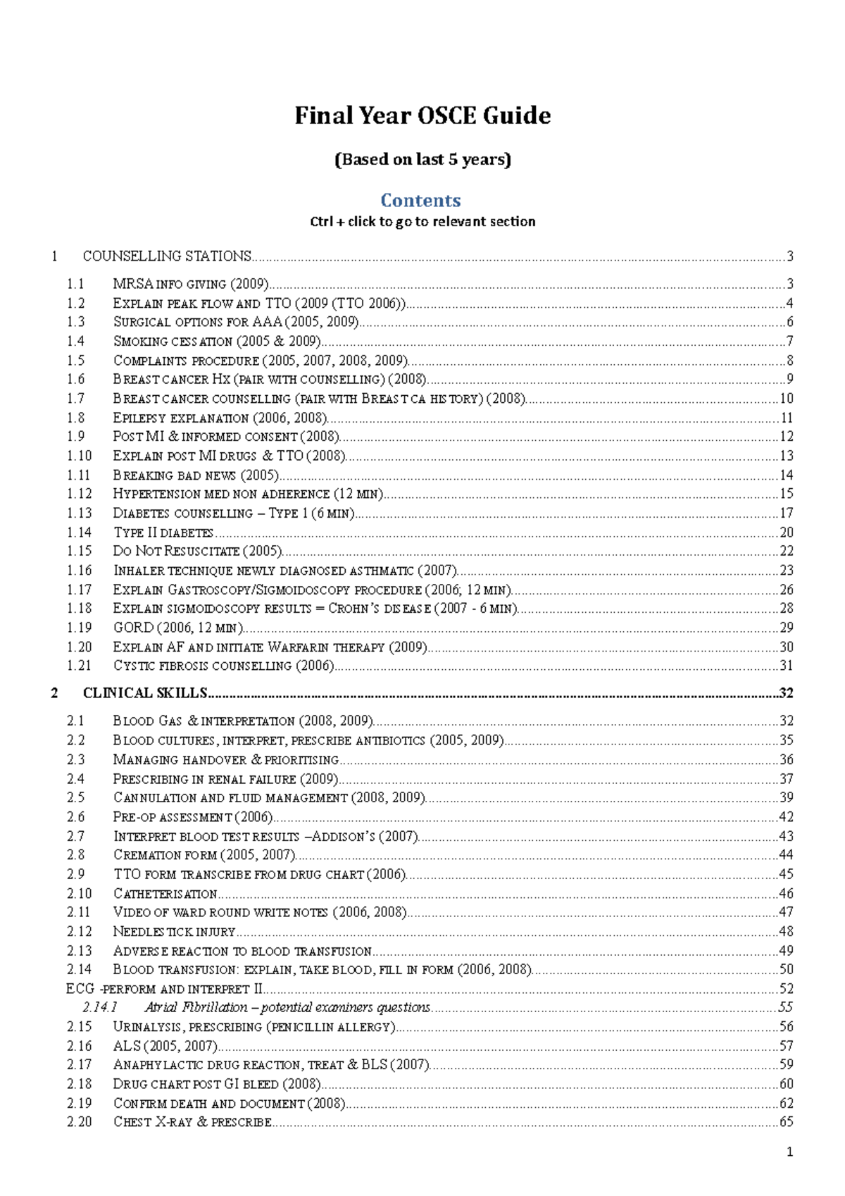 Final Year OSCE Exam Prep: Q&A Guide for 12 May Exam - Studocu