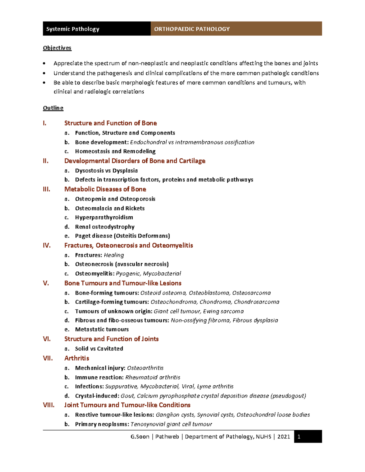 Systemic Pathology ORTHOPAEDIC PATHOLOGY Study Notes on Bone and Joint ...