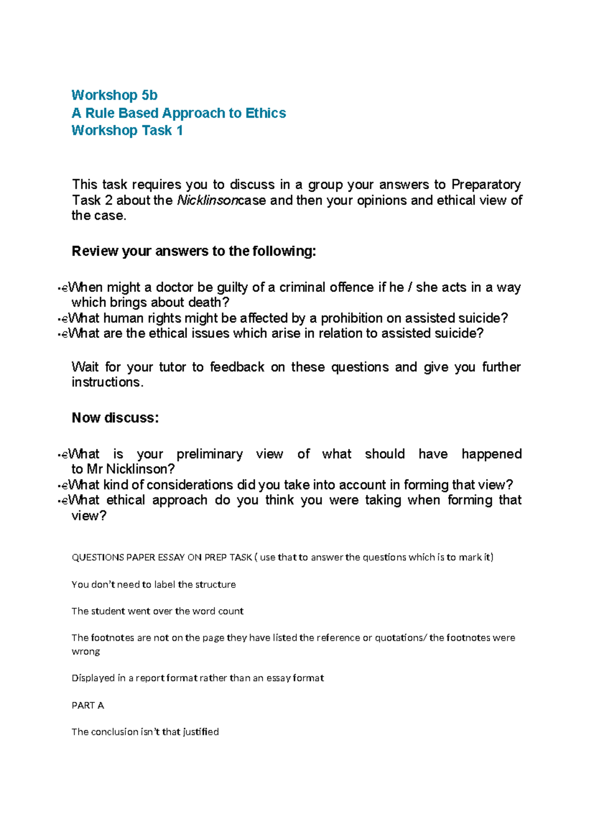 Unit 5b - Academic and digital skills - Workshop 5b A Rule Based ...
