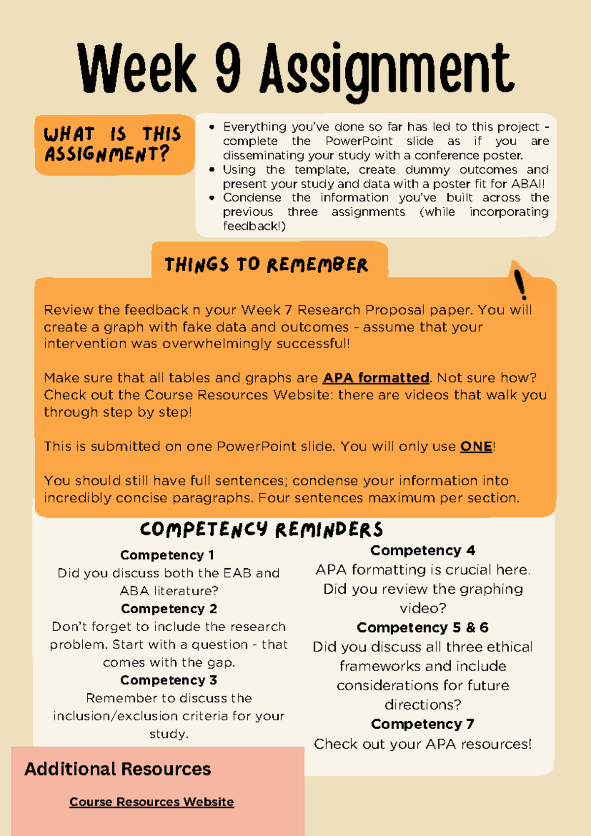 Week 9 Assignment Guide for PSY5300: PowerPoint Poster Project - Studocu