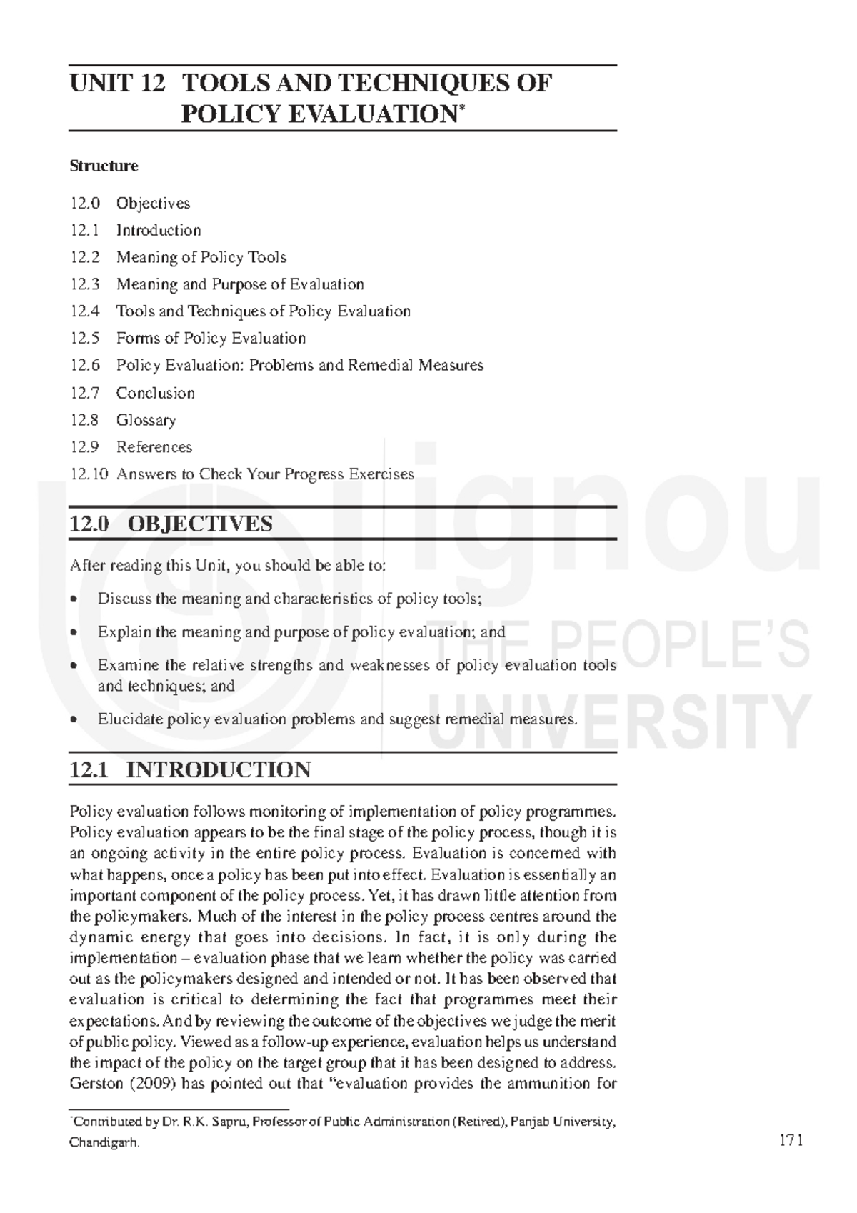 Unit 12 - Tools and techniques of policy evaluation notes - Studocu