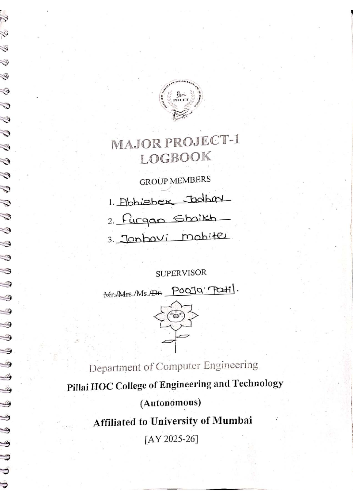 Log Book for Major Project - Computer Engineering (Semester VII) - Studocu