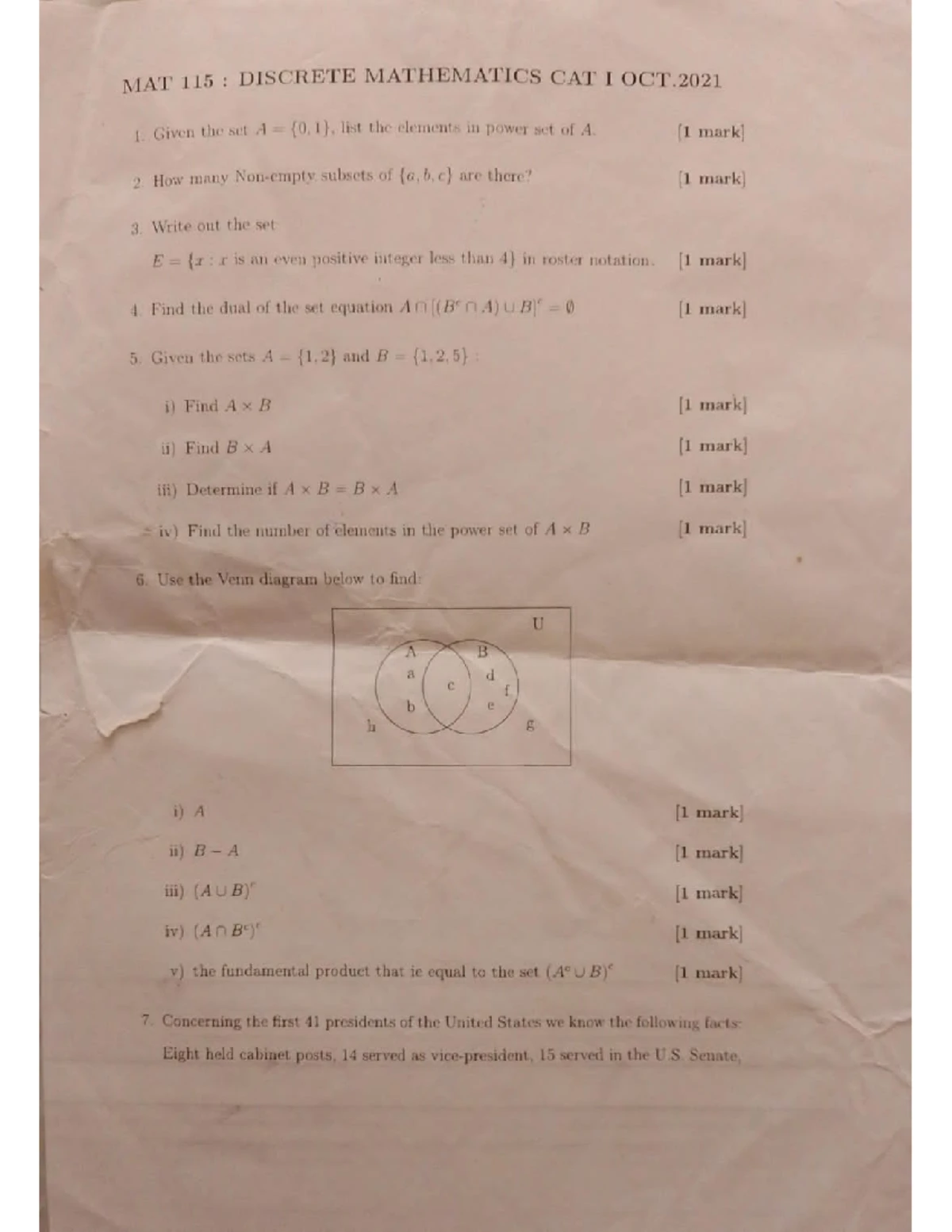 MAT 125 SEM II 2022/2023 Discrete Mathematics II Course Outline - Studocu
