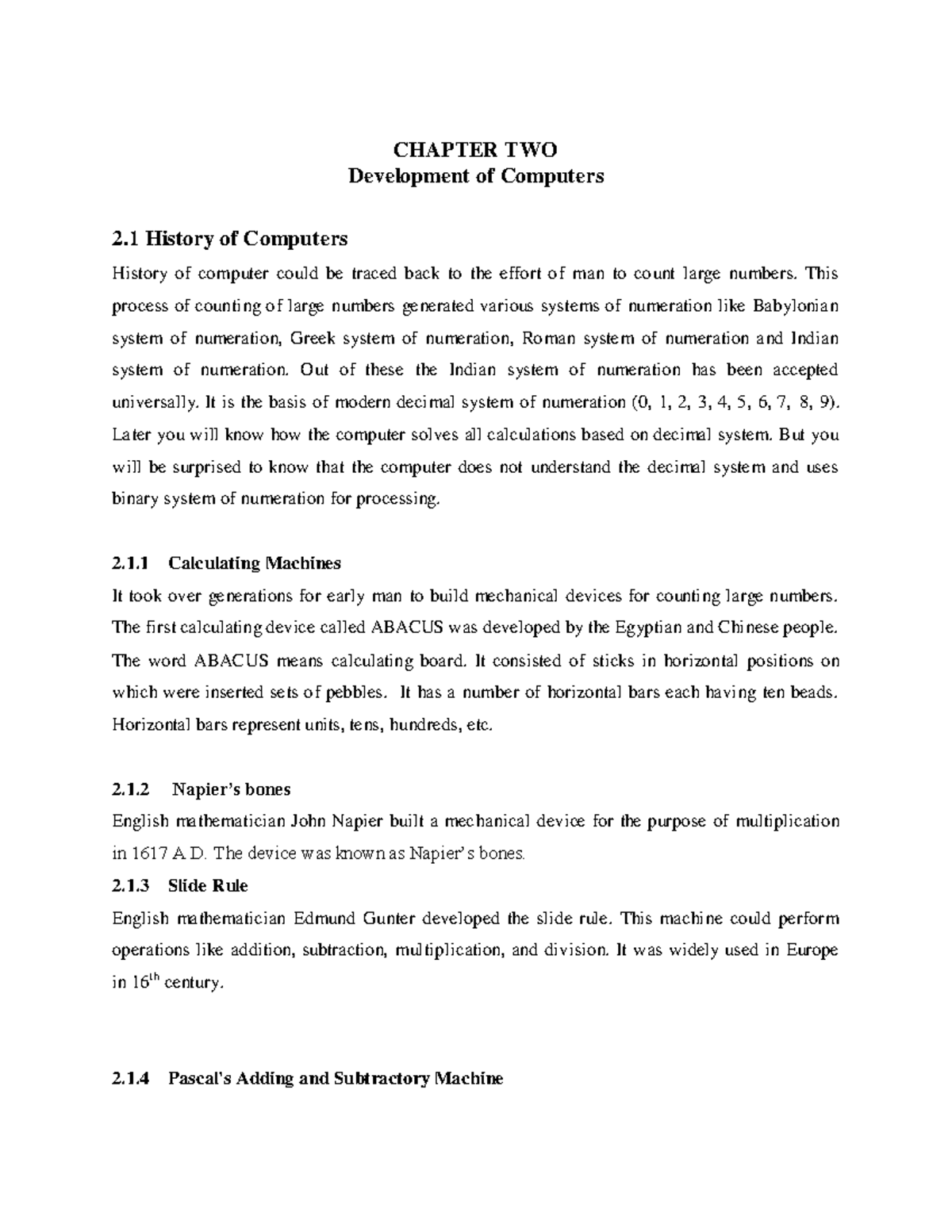 Computer Applications Chapter 2: Development of Computers - Studocu