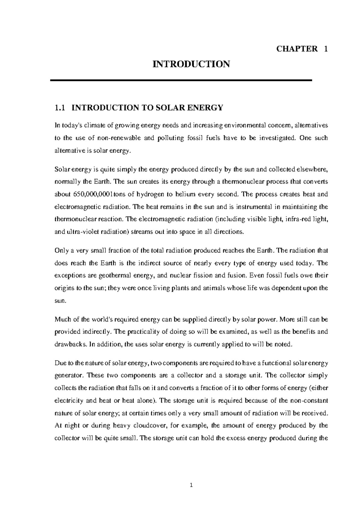Solar Inverter Project Report - CHAPTER 1 INTRODUCTION 1 INTRODUCTION ...