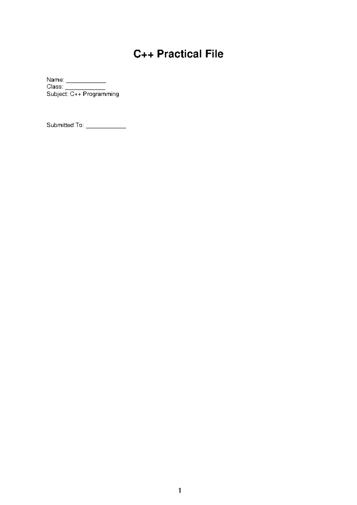 CPP Practical File: Programming Experiments and Outputs - Studocu