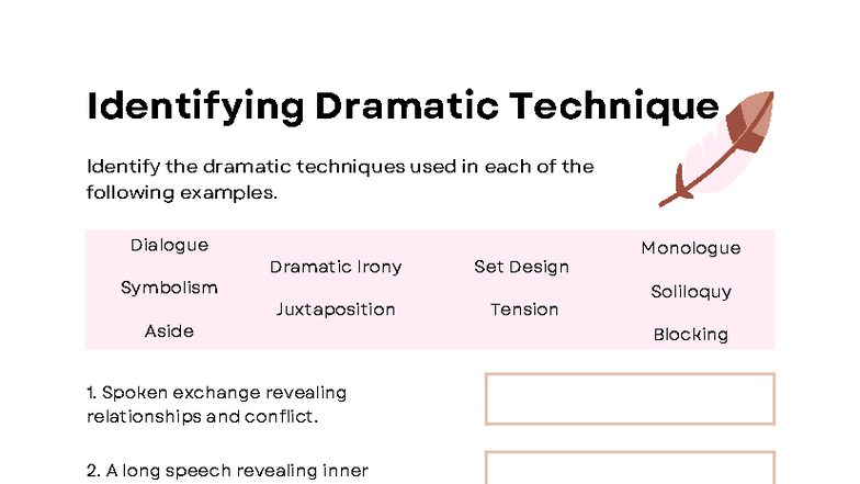 Dramatic Techniques Analysis - Course Code: DRAM101 - Studocu