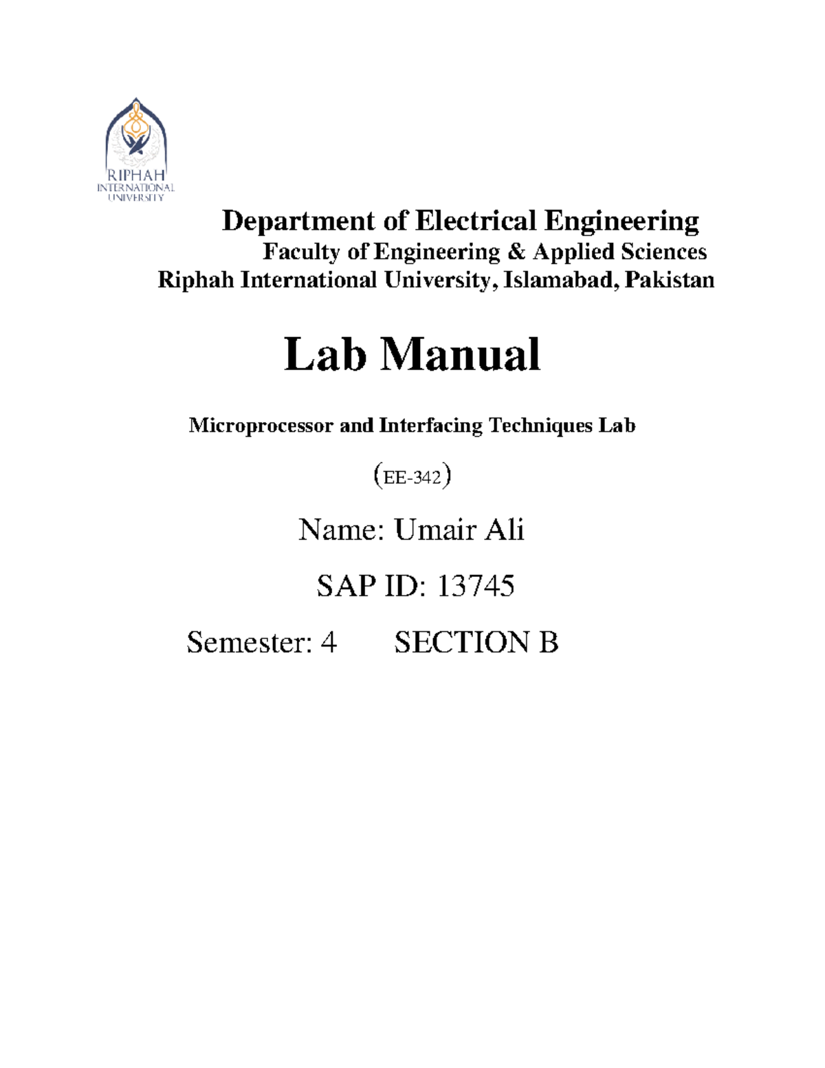 Mp All lab reports Umair Ali - Department of Electrical Engineering ...