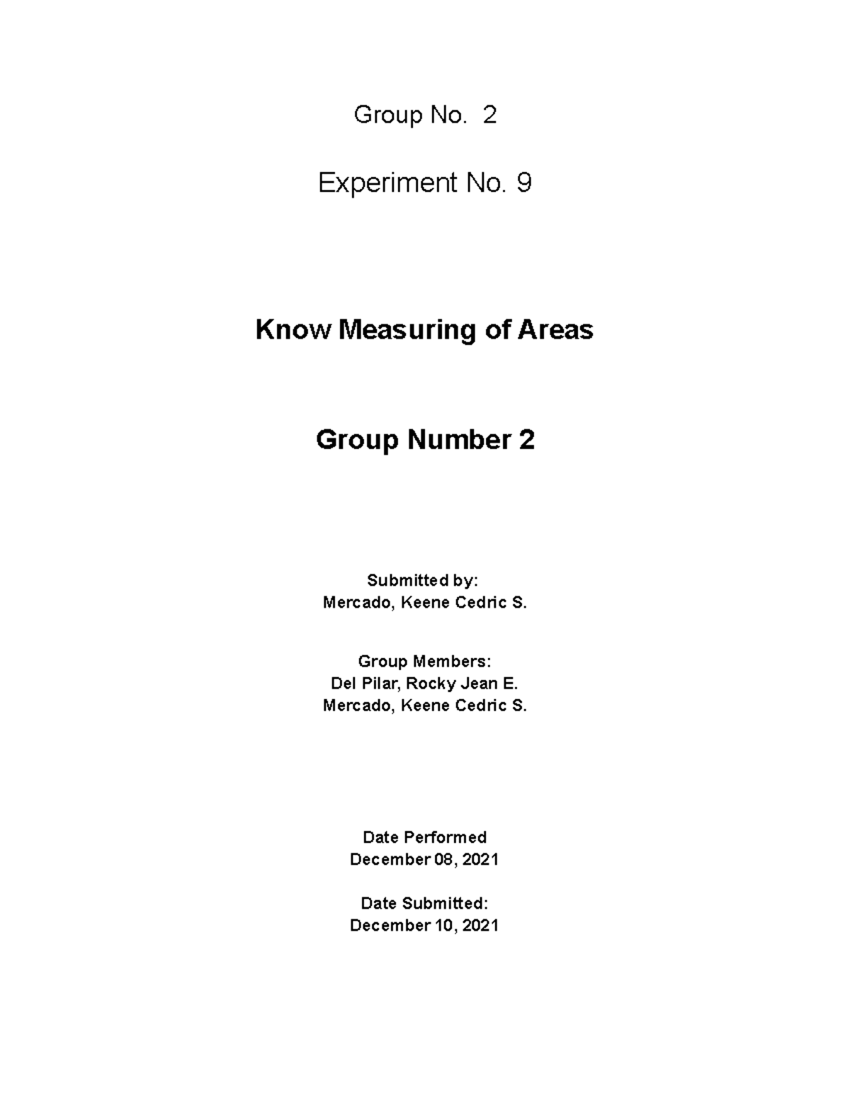 Measuring Areas with Planimeter: ME-LAB-1 Experiment Report - Studocu