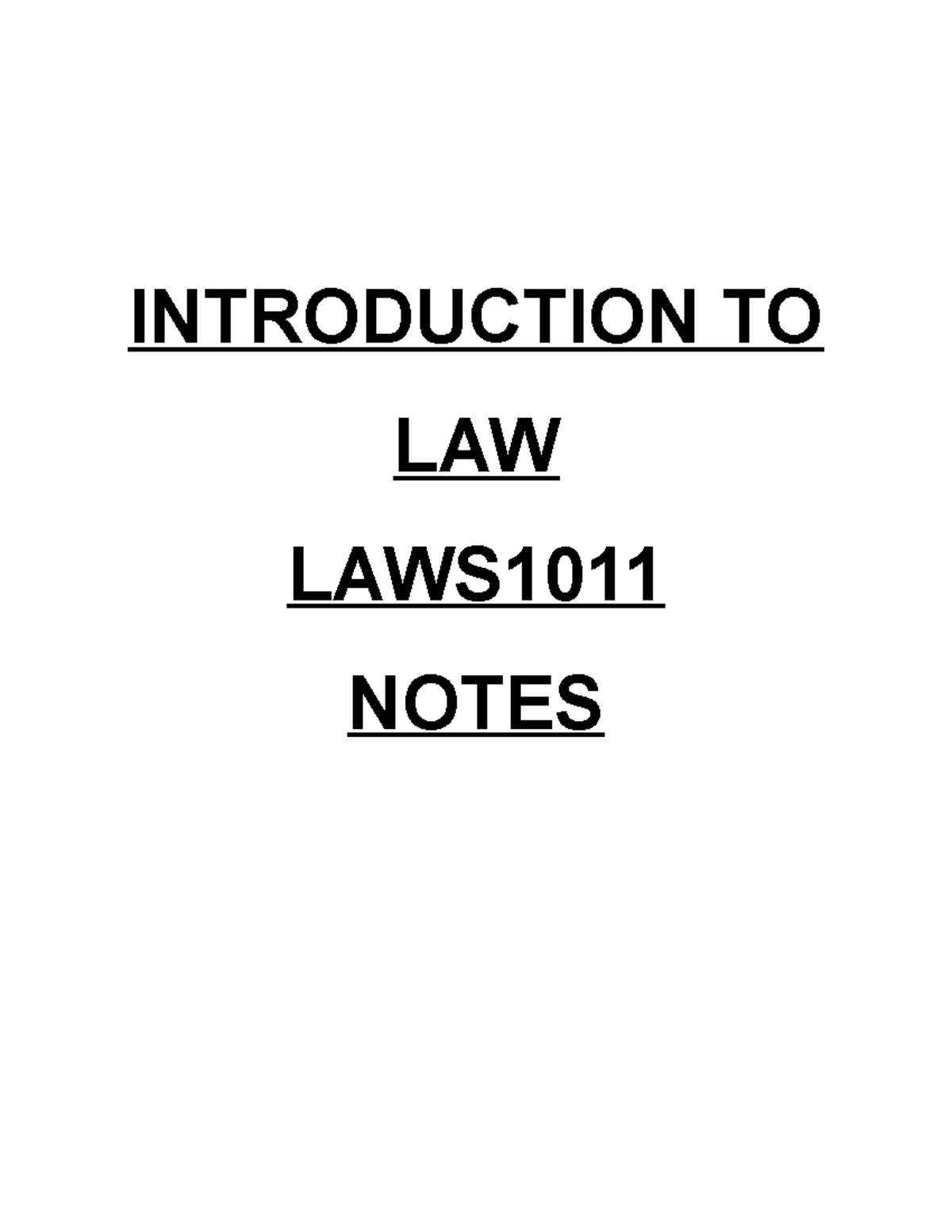 LAW 101 - June Final Exam Revision Lecture Notes for 1st Sem - Studocu