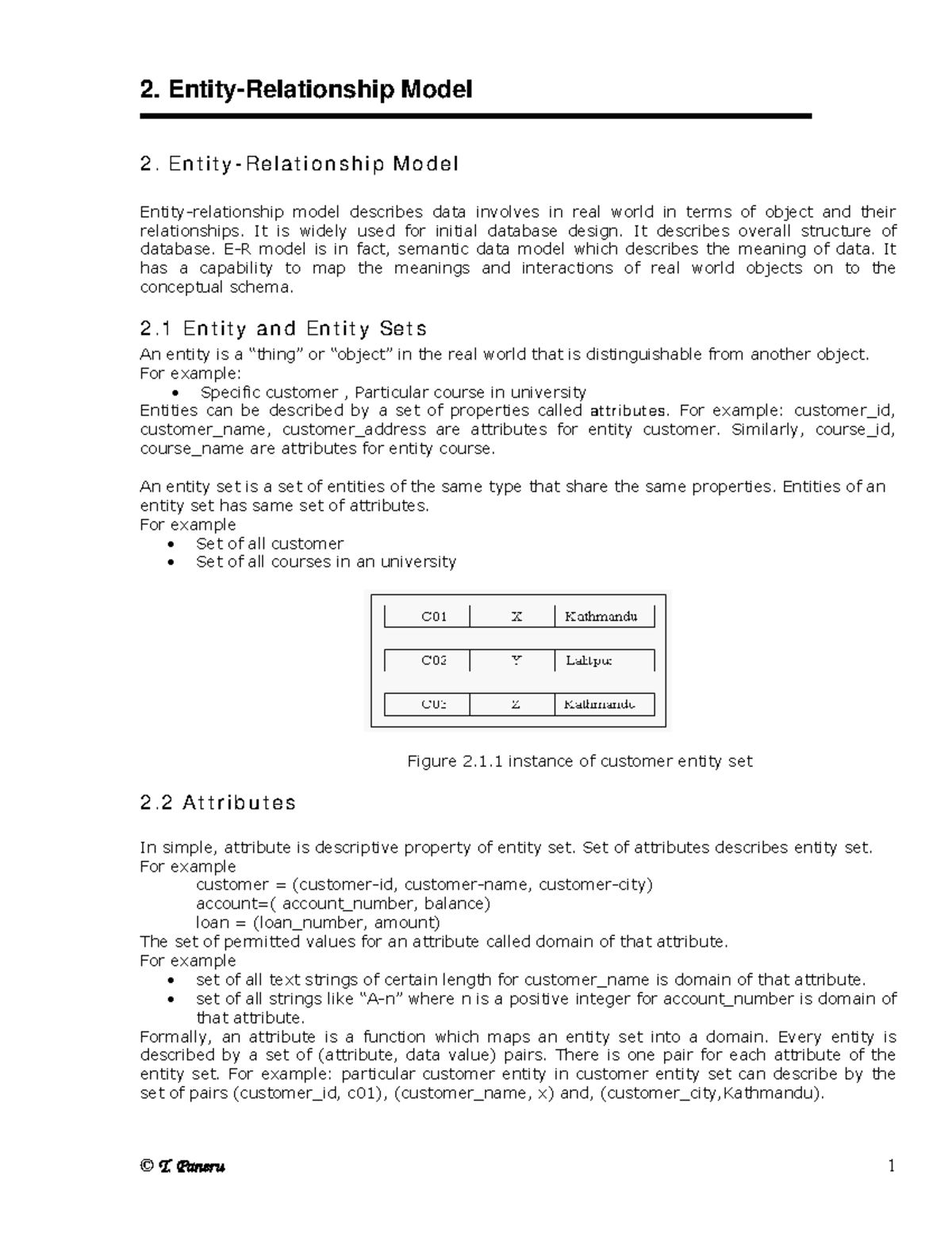 Chapter 2: Entity Relationship Model (ER Model) Overview - Studocu