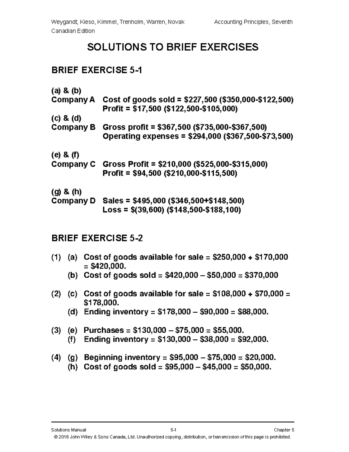 Chapter 5 - Solutions Manual for Accounting Principles (7th Ed.) - Studocu