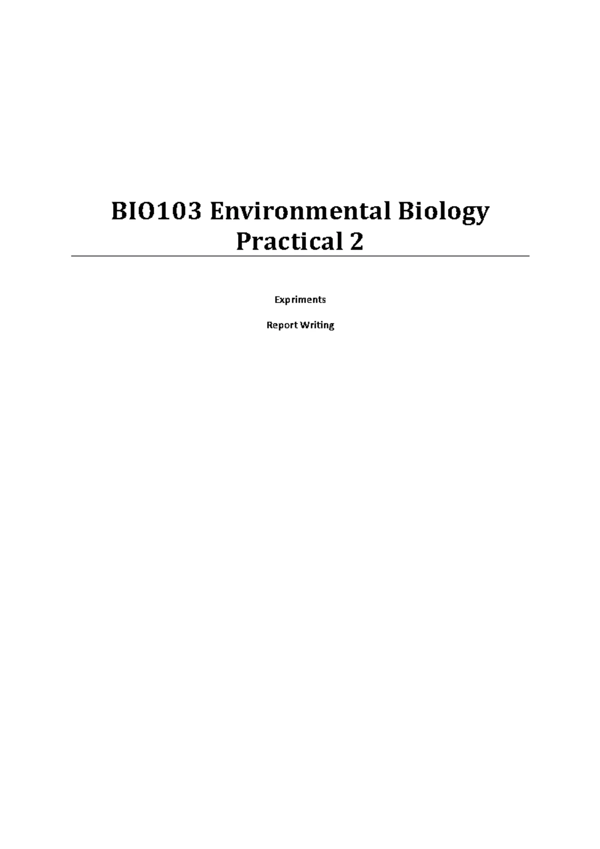 BIO103: Unit information and learning guide for environmental biology ...