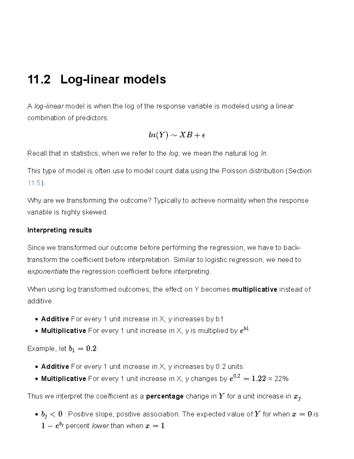Log-Linear Models - Lecture Notes (Course Code: 11.2) - Studocu