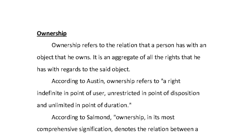 Ownership: Key Concepts and Types Explained - Studocu