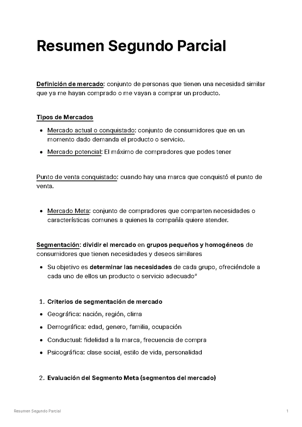Marketing 1er Parcial: Conceptos Clave y Estrategias en MKT - Studocu