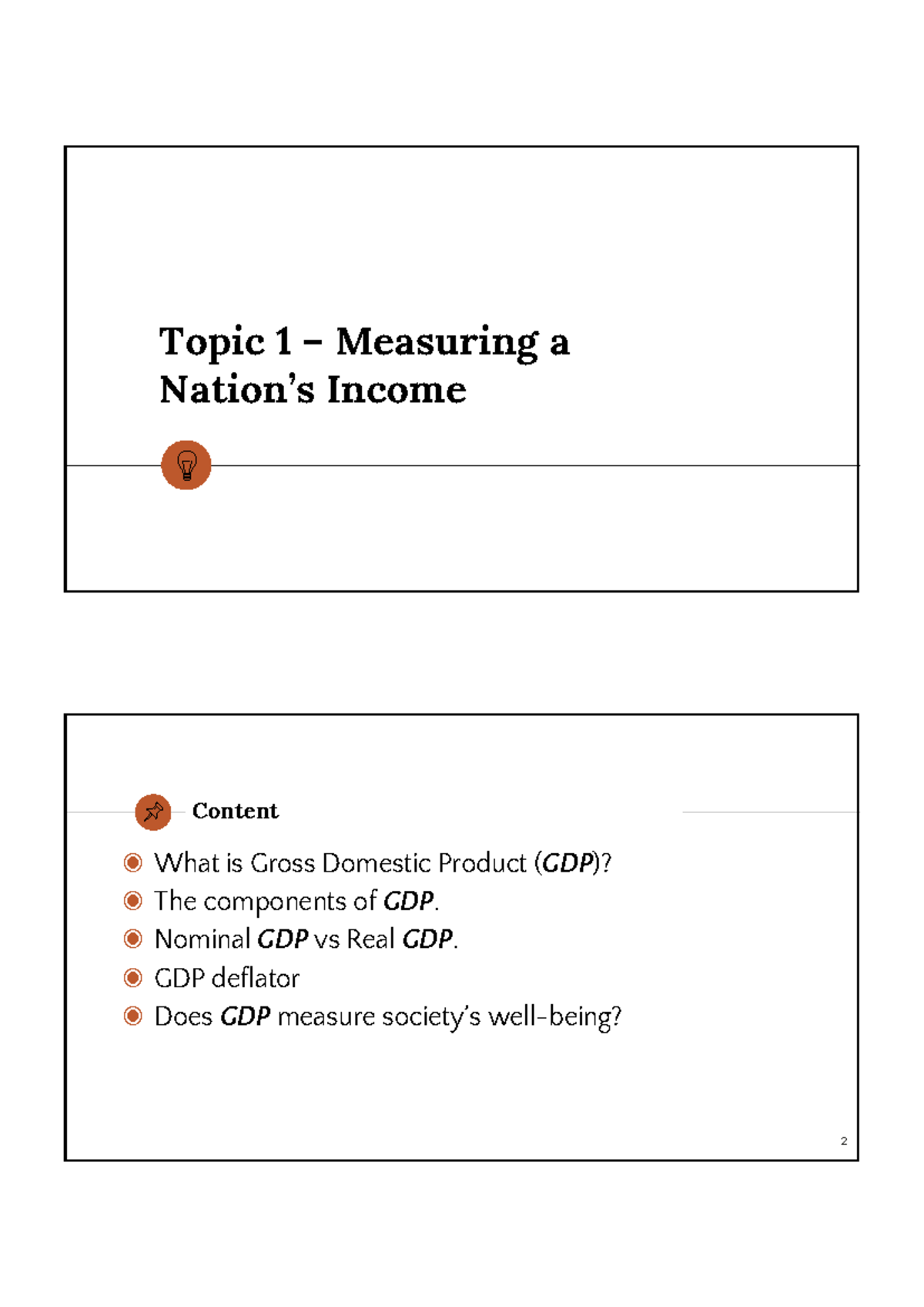 Topic 1: Measuring National Income - Understanding GDP Components and ...