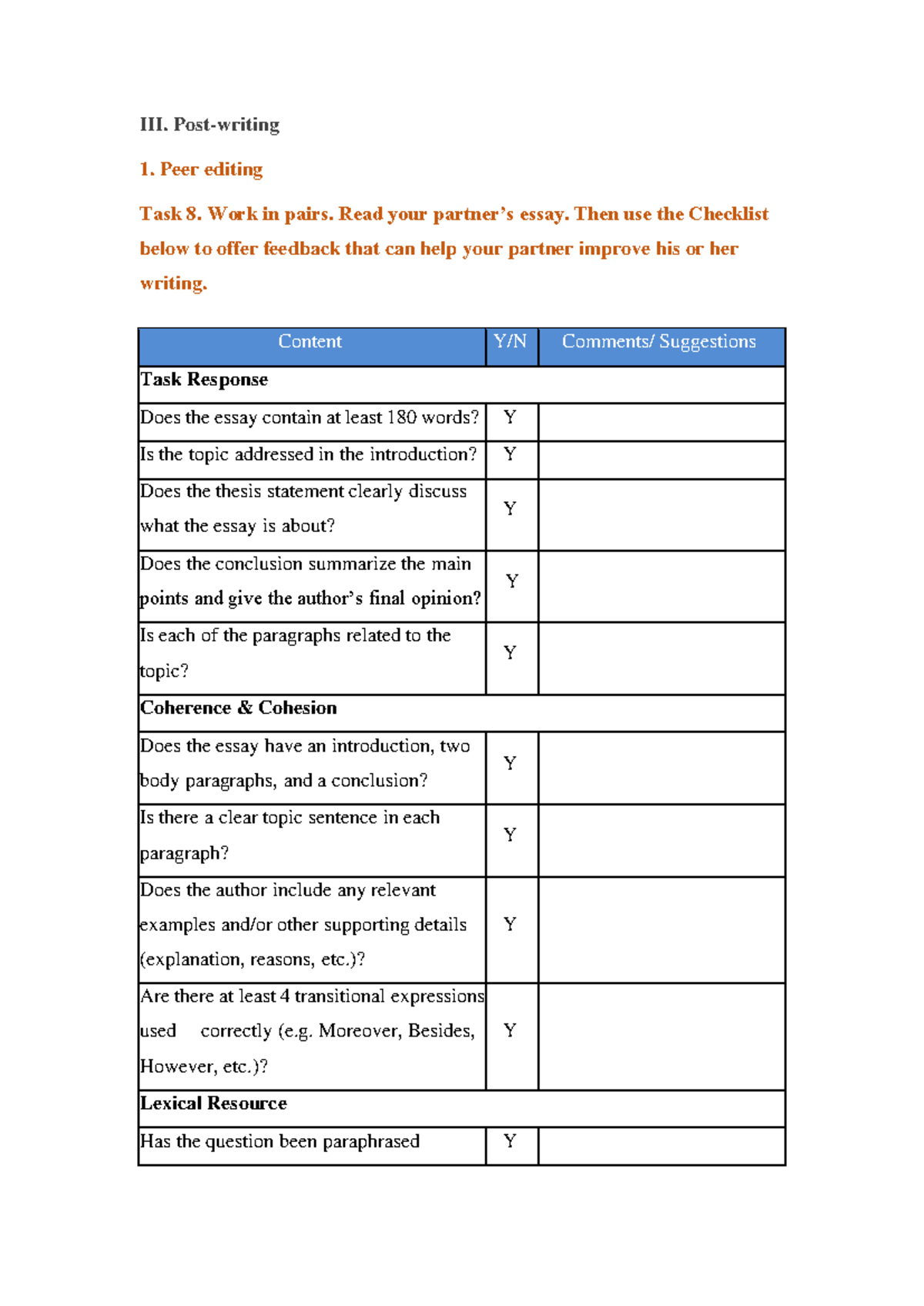 AV5 LHP 32 Writing Unit 4: Peer Editing and Essay Improvement Tips ...