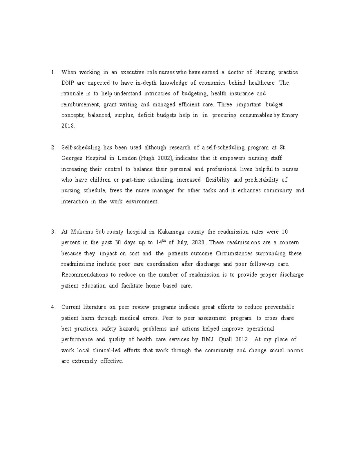 Nursing Assignment: DNP Insights on Healthcare Economics and ...