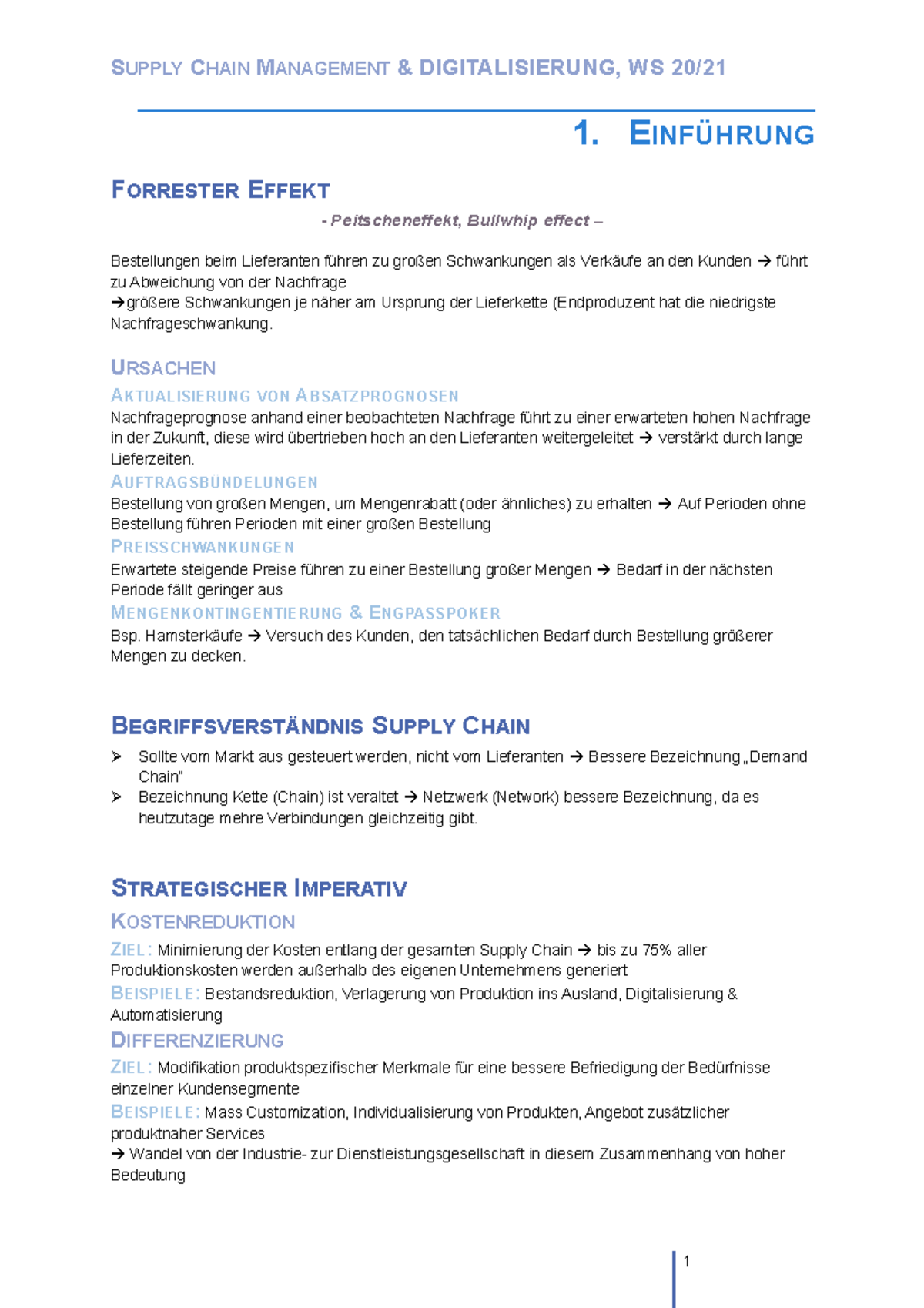 Supply Chain Mangement & Digitalisierung - SUPPLY CHAIN MANAGEMENT ...